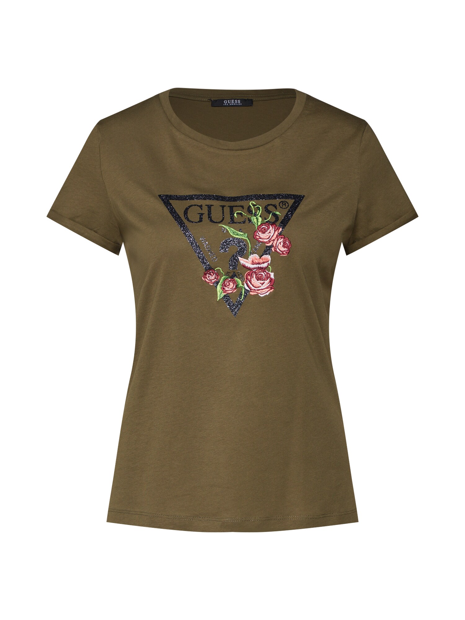 Guess Dames Shirt Kaki Gemengde Kleuren guess kopen in de aanbieding