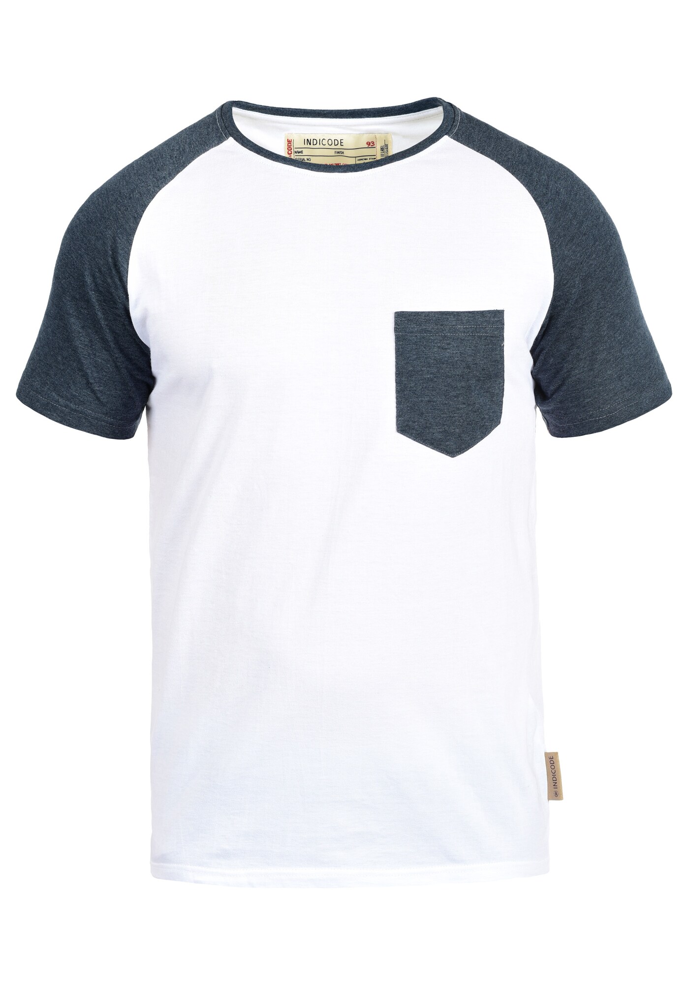 INDICODE JEANS Camiseta 'Gresham'  azul noche / blanco