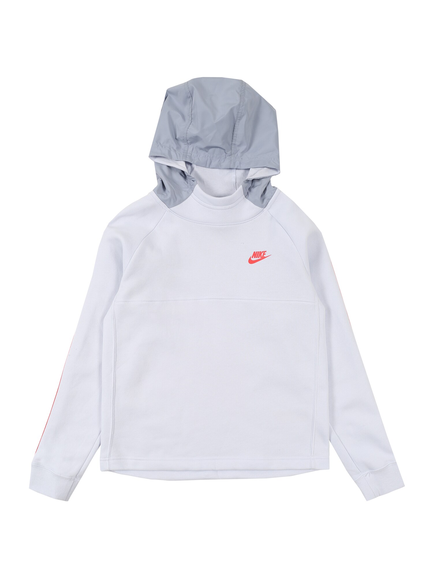 Nike Sportswear Megztinis be užsegimo  balta / melsvai pilka / raudona