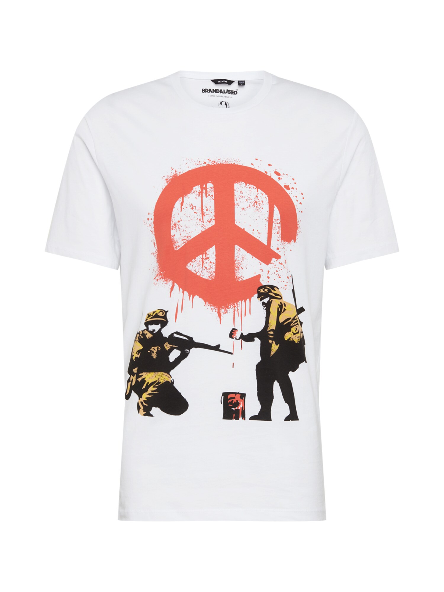 Only & Sons Marškinėliai 'BANKSY'  balta / juoda / aukso geltonumo spalva / lašišų spalva