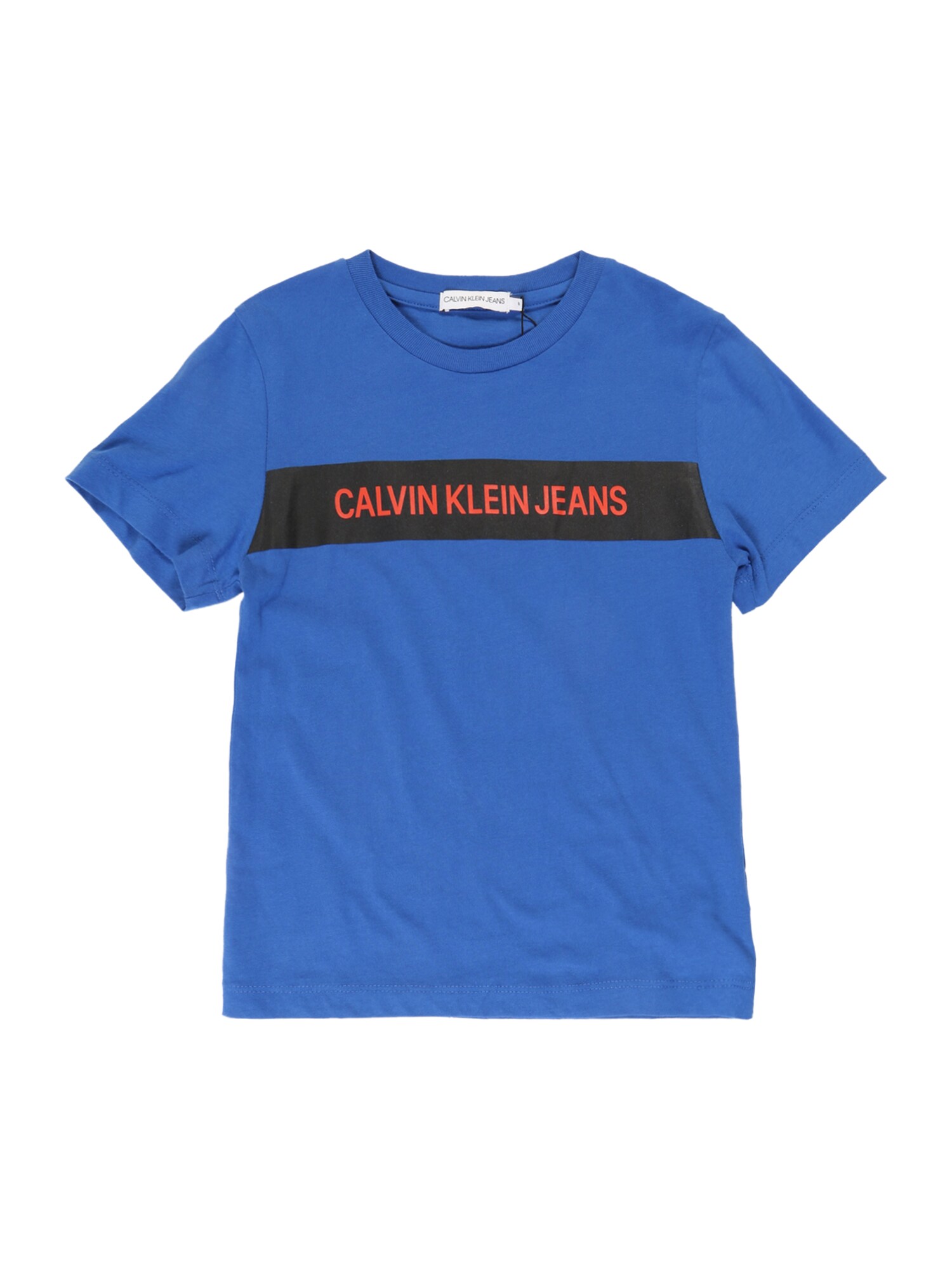 Calvin Klein Jeans Jongens Shirt Box Logo Regular Tee Blauw calvin klein jeans kopen in de aanbieding