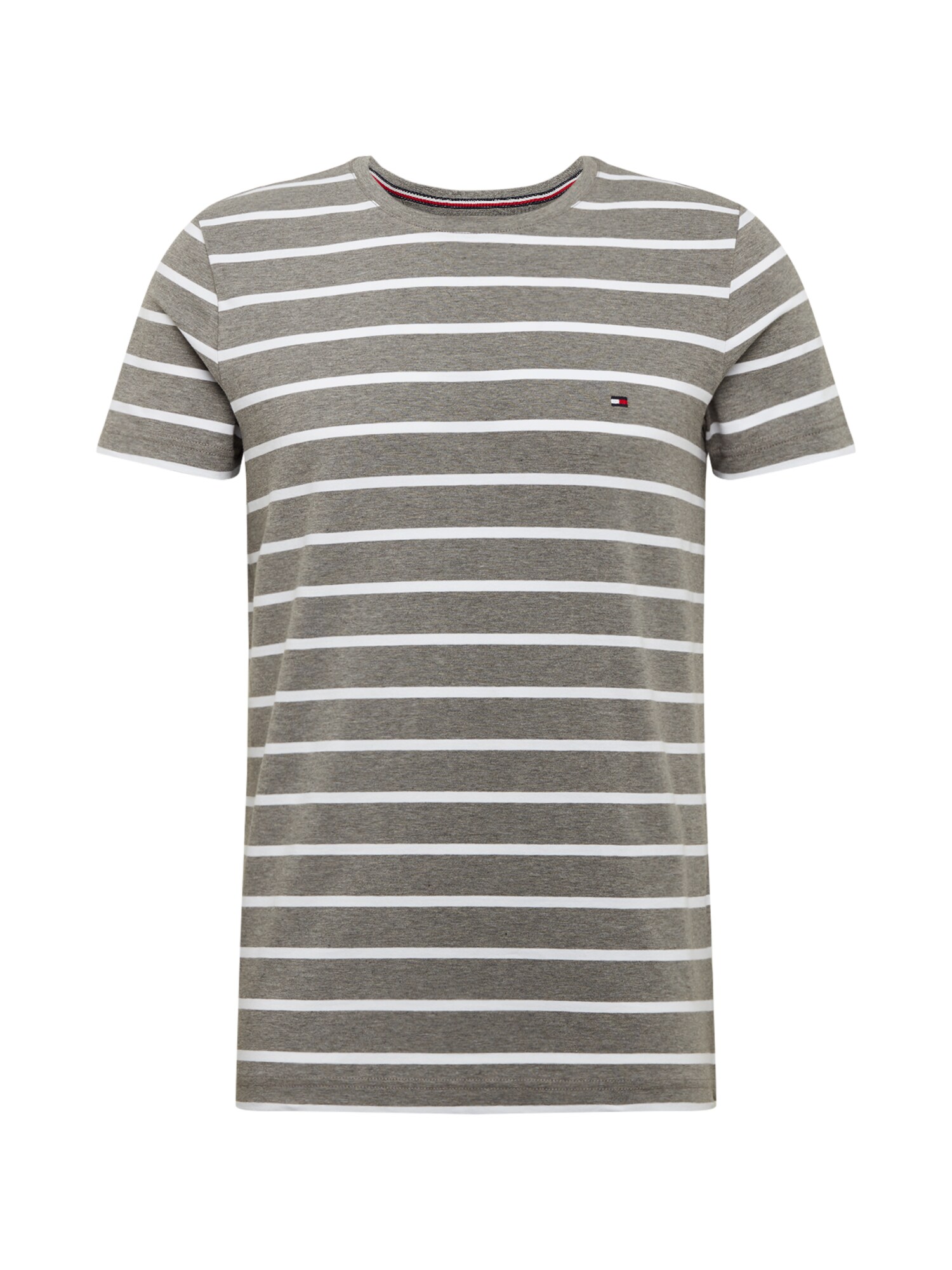 TOMMY HILFIGER Marškinėliai  tamsiai pilka / balta