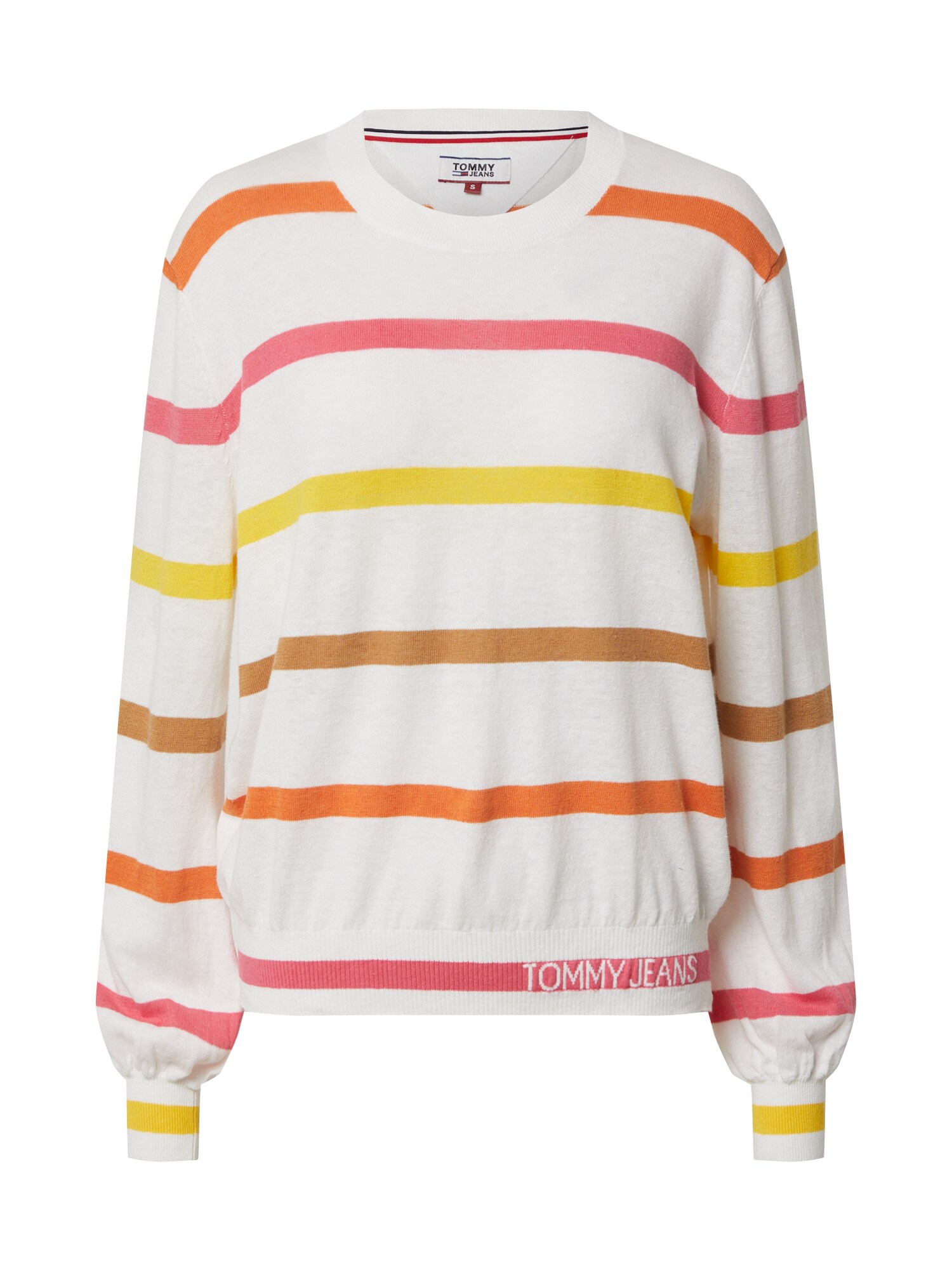 Tommy Jeans Megztinis  nebalintos drobės spalva / geltona / rožinė / oranžinė / ruda