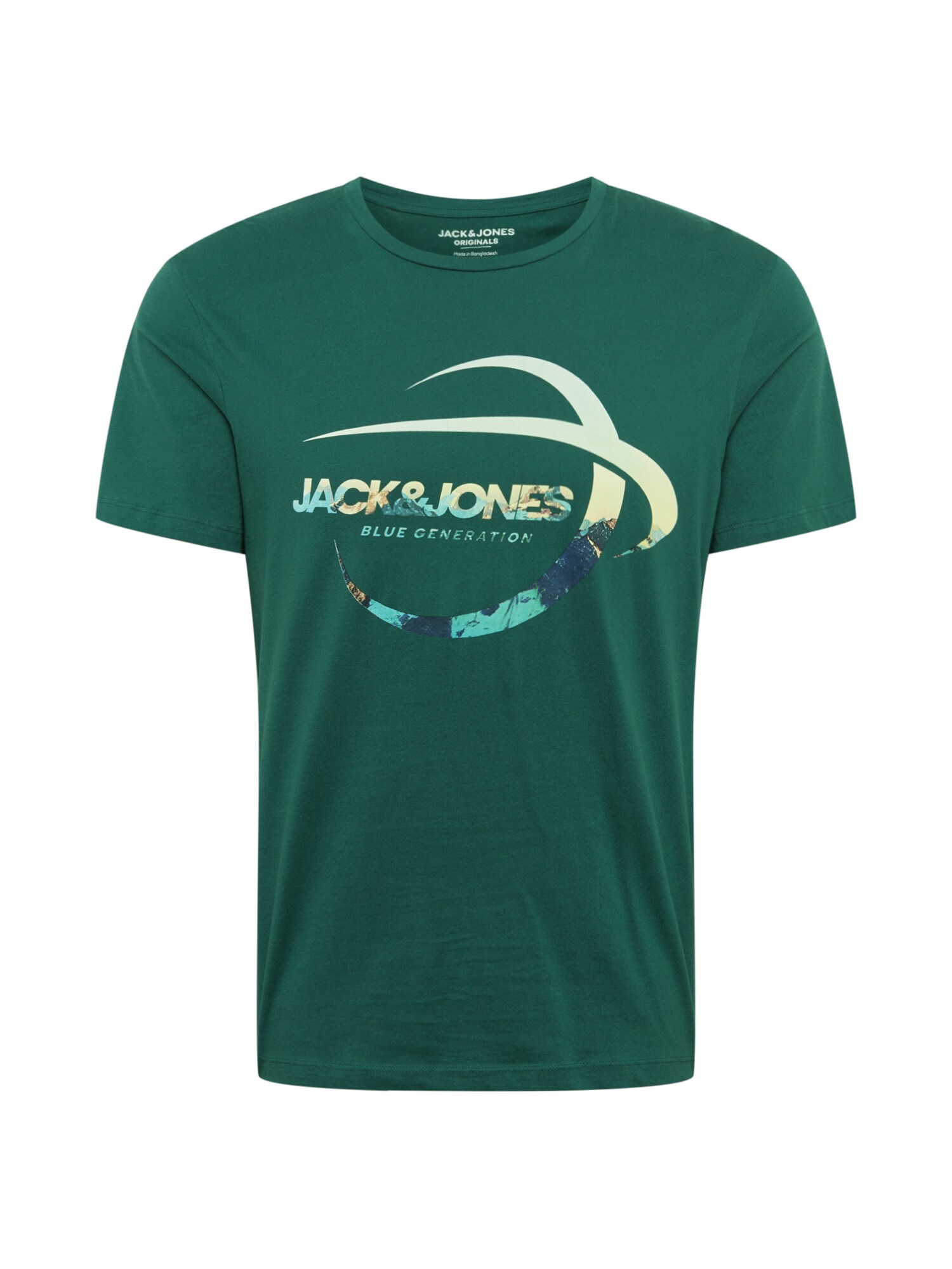 JACK & JONES Marškinėliai  tamsiai žalia / tamsiai mėlyna / pastelinė geltona / pastelinė žalia