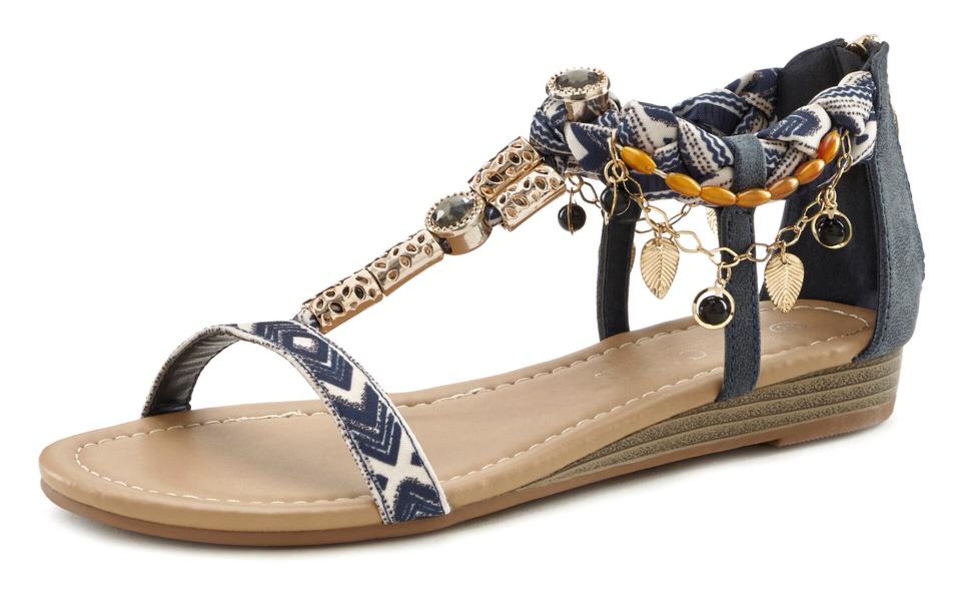 LASCANA Sandal guldgul / guld / violettblå sandaler dam