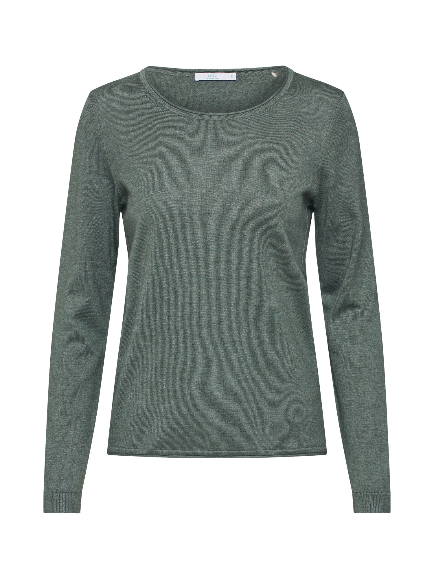 EDC BY ESPRIT Megztinis 'OCS BASIC Rneck'  rusvai žalia