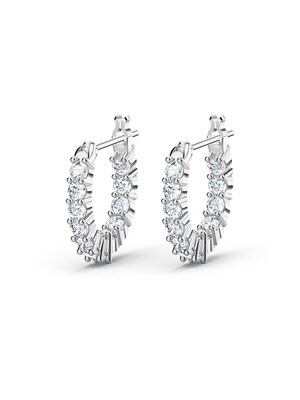 Swarovski Pendientes 'Matrix'  plata / transparente