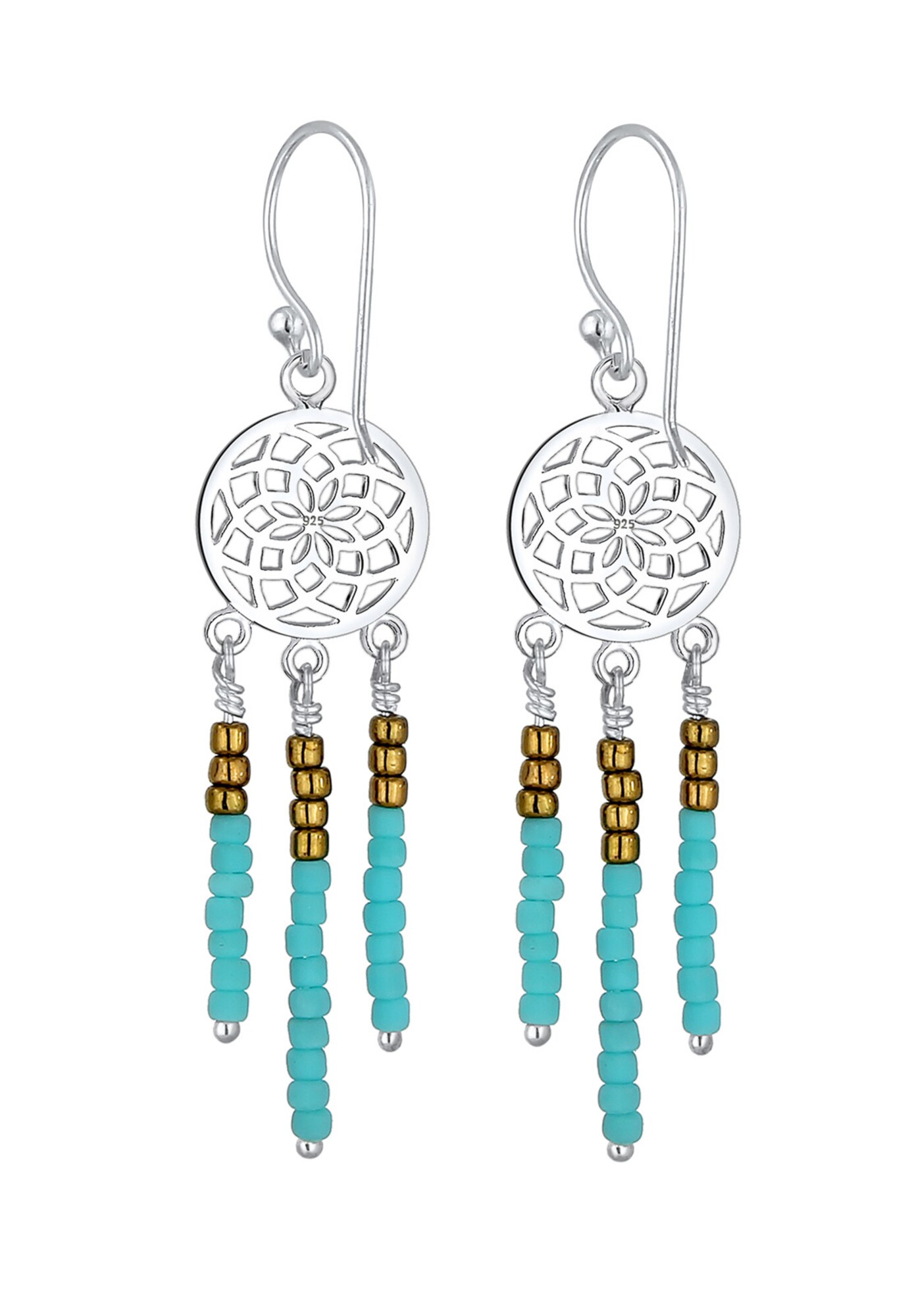 Thumbnail - ELLI Ohrringe Boho, Kugel, Modeschmuck, Ornament, Traumfänger