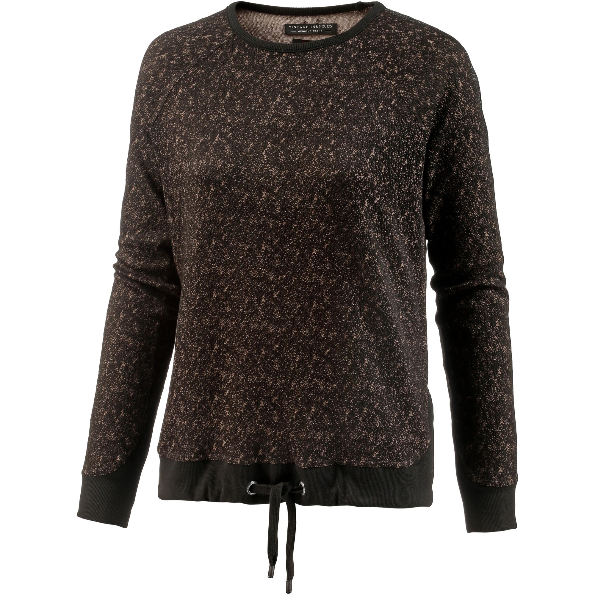 Khujo Dames Sweatshirt Tikka Bruin Zwart khujo kopen in de aanbieding