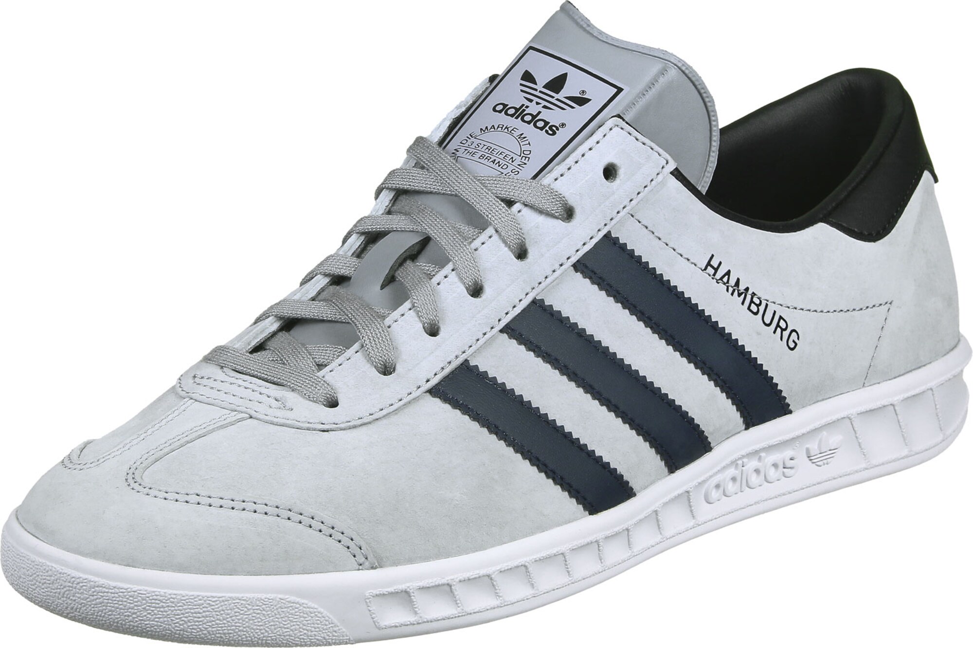 Adidas Originals Heren Sneakers Laag Hamburg Navy Grijs adidas originals kopen in de aanbieding