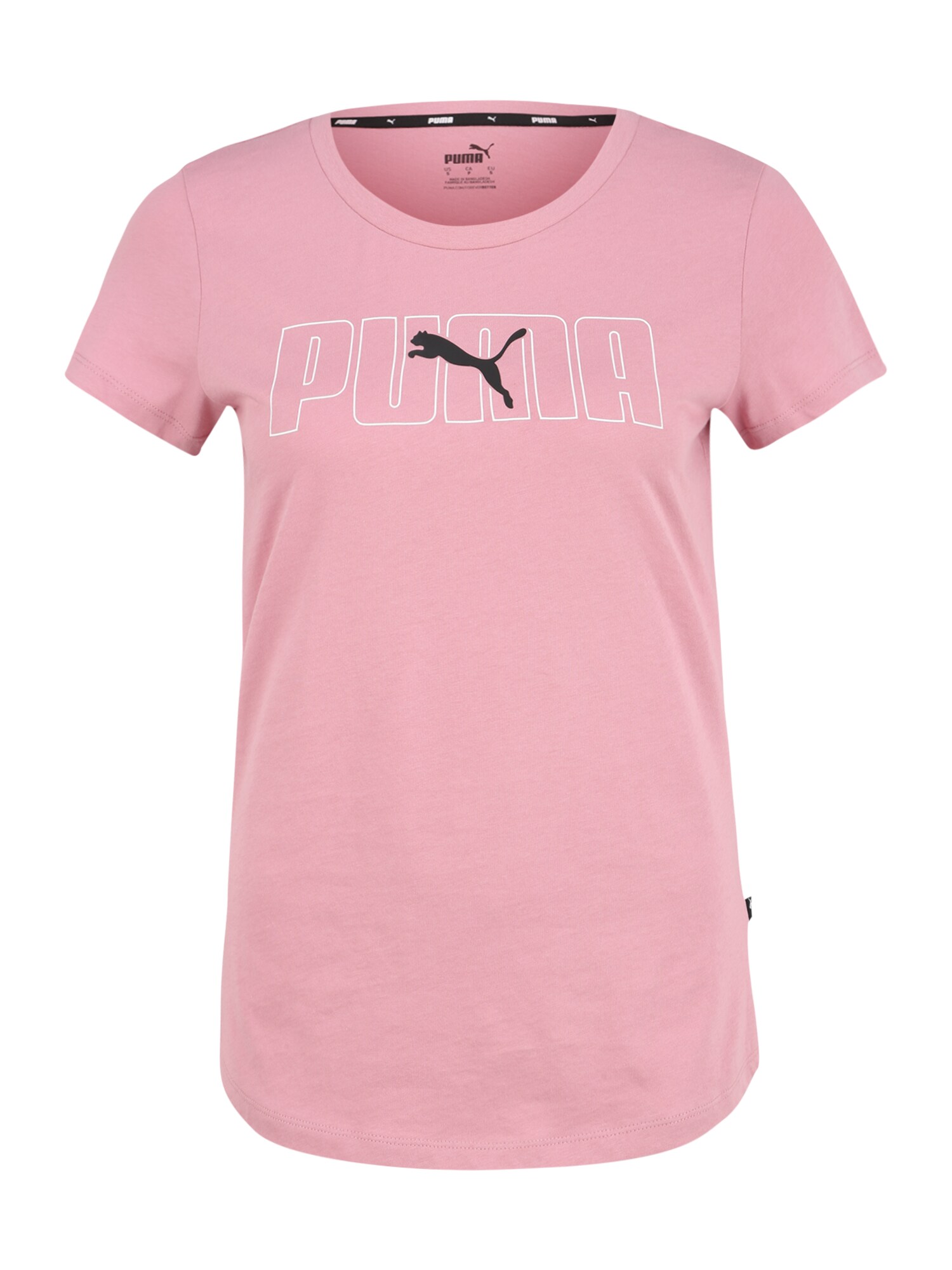 PUMA Sportiniai marškinėliai  rožių spalva / balta / juoda