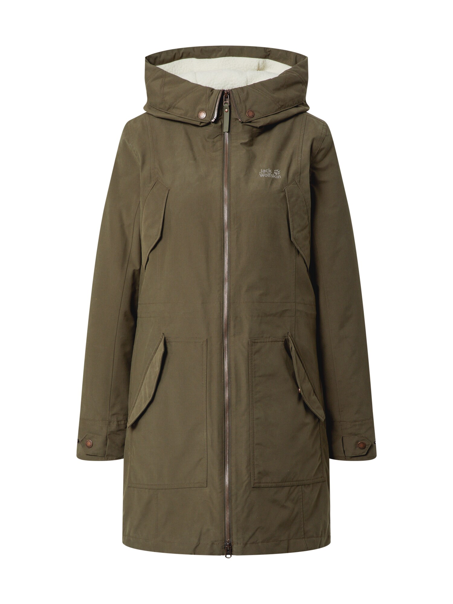 JACK WOLFSKIN Laisvalaikio striukė 'Rocky Point'  rusvai žalia