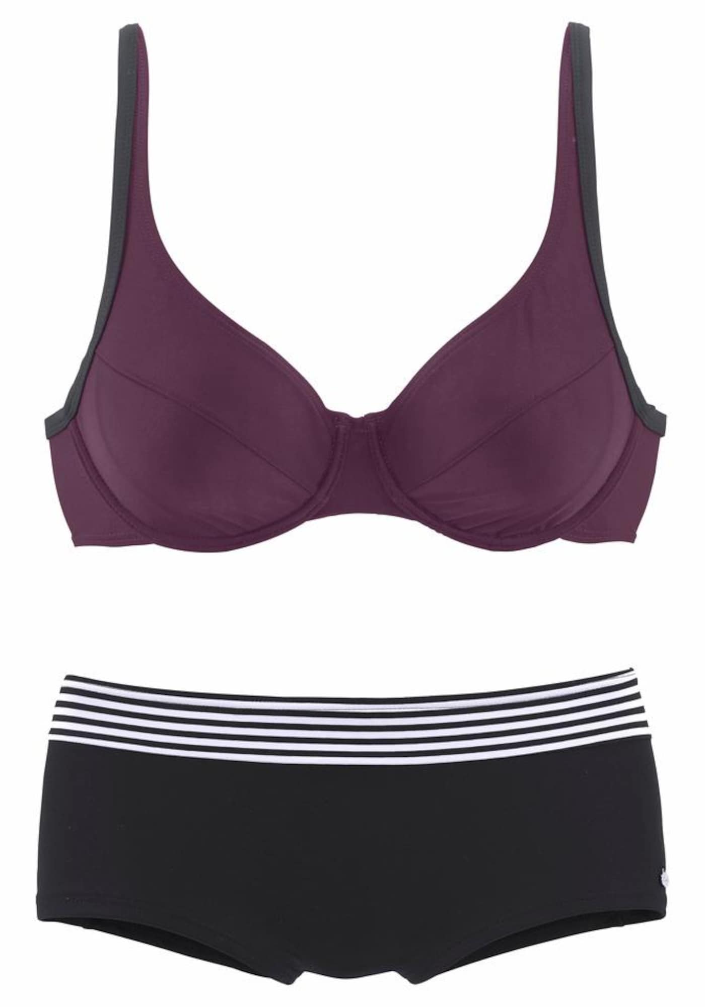 s.Oliver Bikiny  baklažánová / čierna