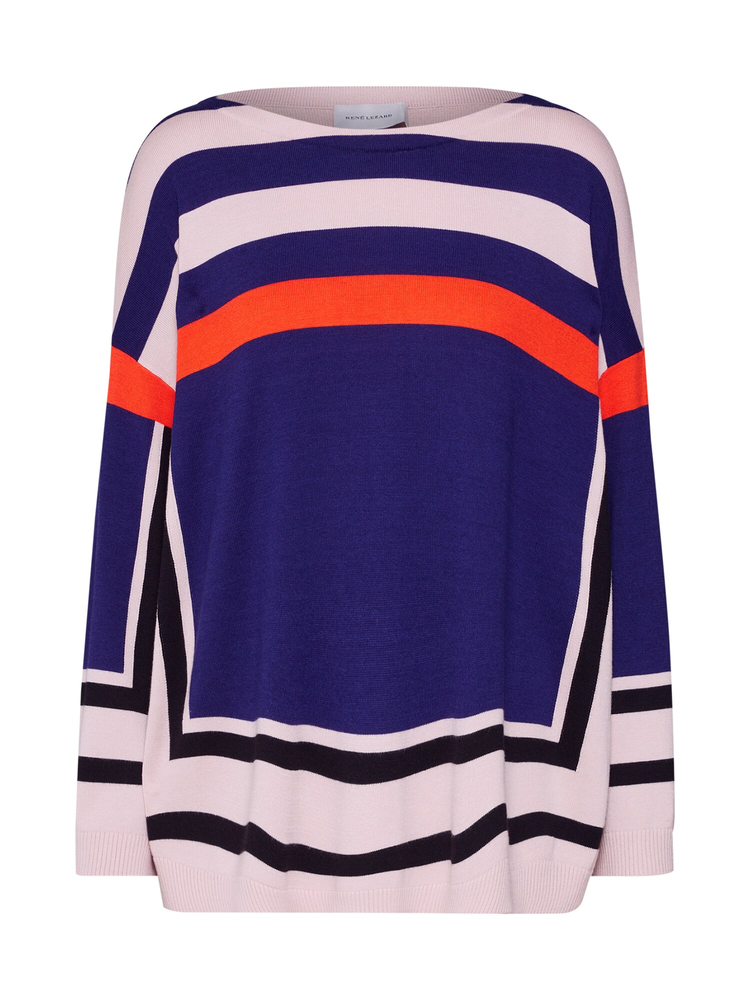 Rene Lezard Dames Oversized Trui P004S Blauw Donkeroranje rene lezard kopen in de aanbieding