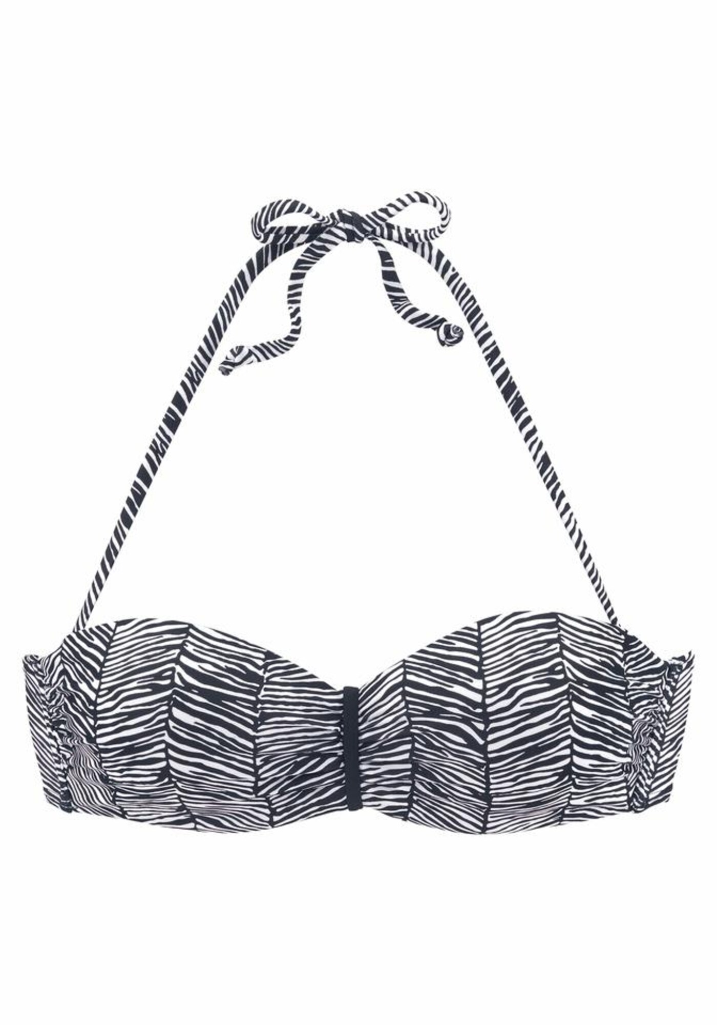 VENICE BEACH Bikinový top 'Sugar'  čierna / biela