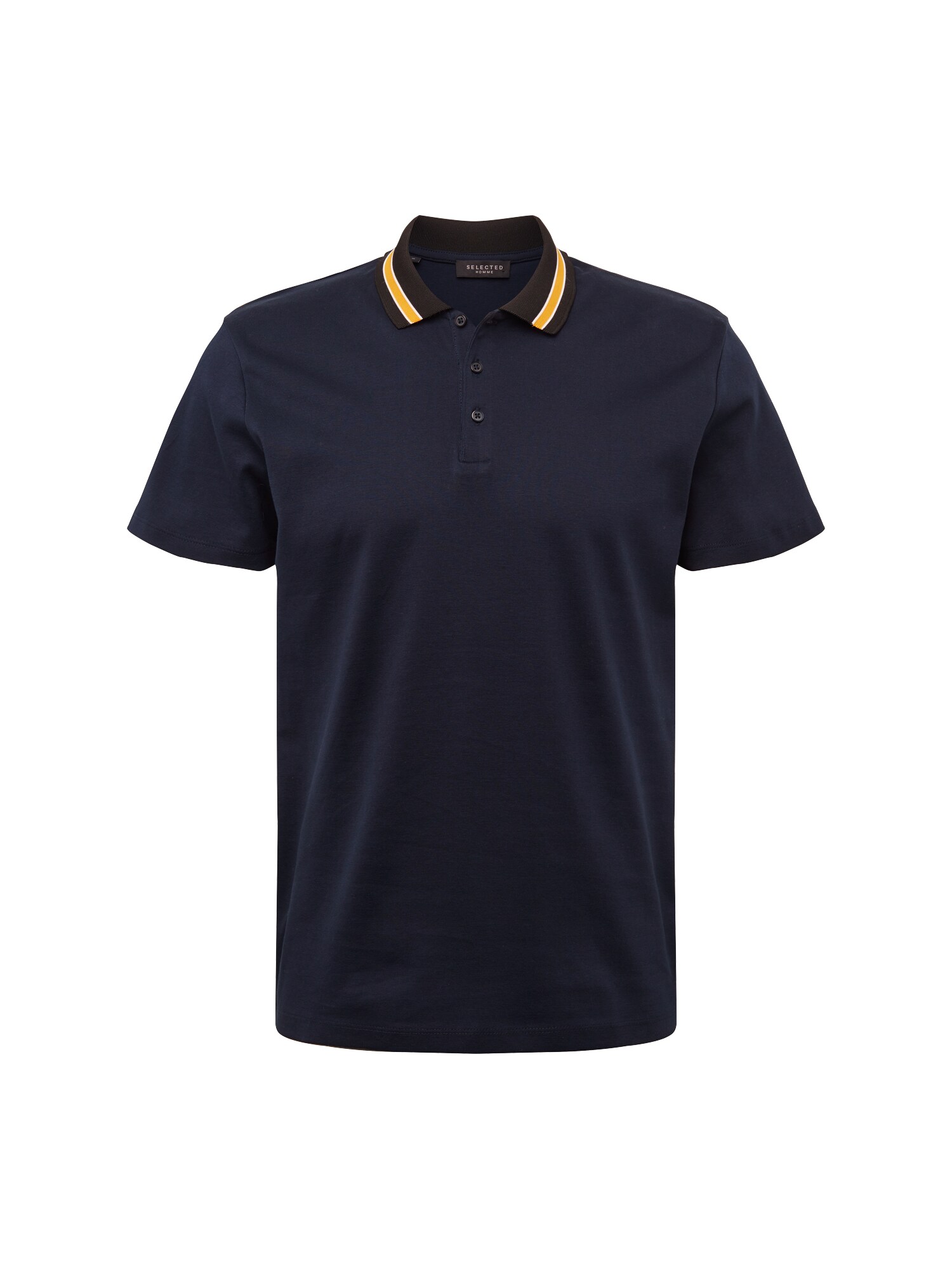 Selected Homme Heren Shirt Donkerblauw Geel Wit selected homme kopen in de aanbieding
