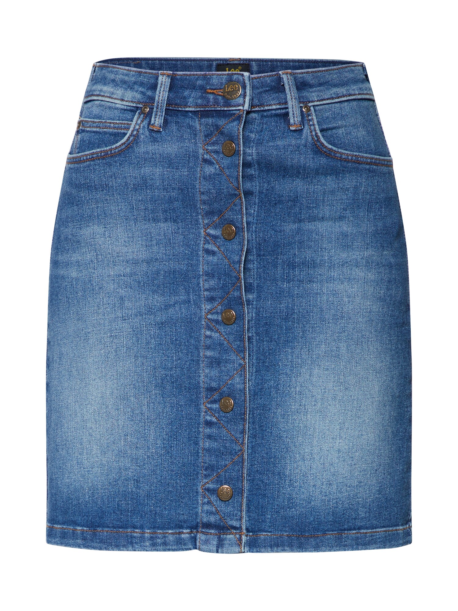 Lee Dames Rok Blauw Denim lee kopen in de aanbieding