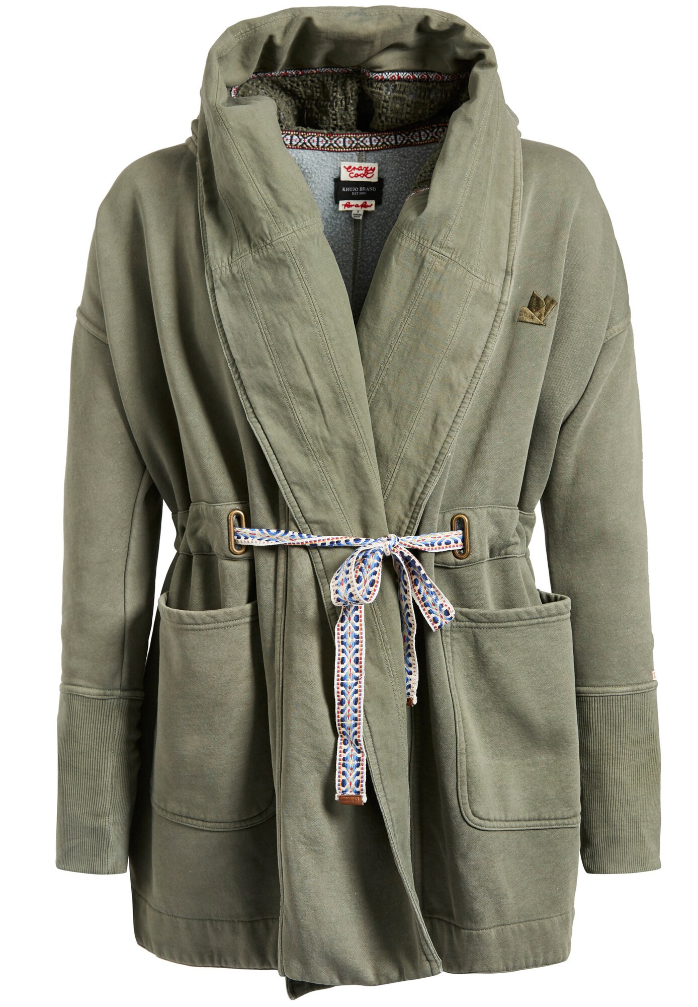 Khujo Dames Sweatvest Alette Groen khujo kopen in de aanbieding