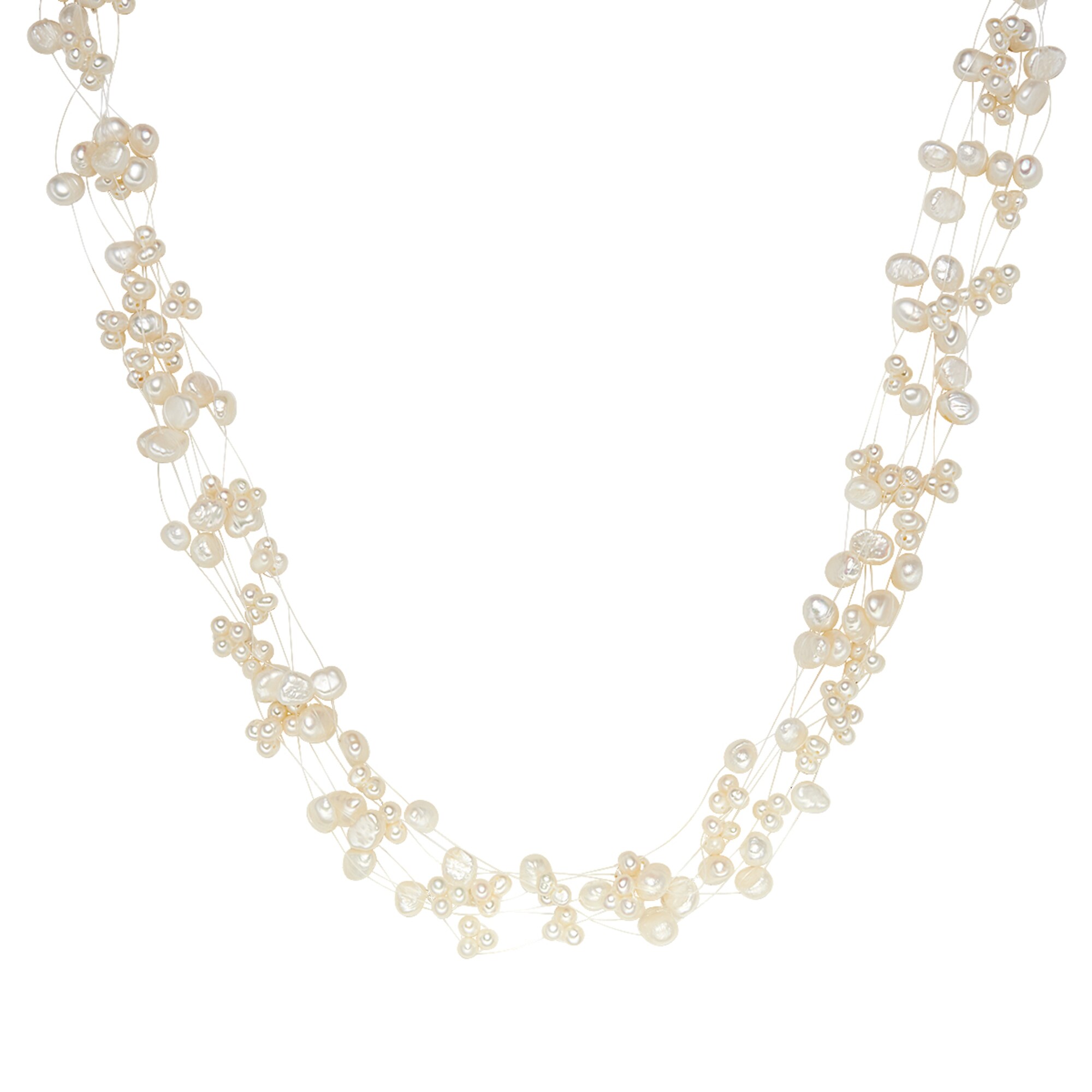 Valero Pearls Ketting Zilver / Parelwit