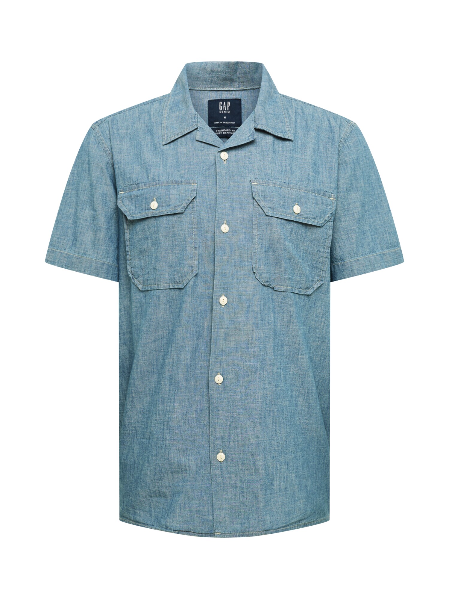 GAP Dalykiniai marškiniai 'SS CHAMBRAY CAMP BLUE'  mėlyna
