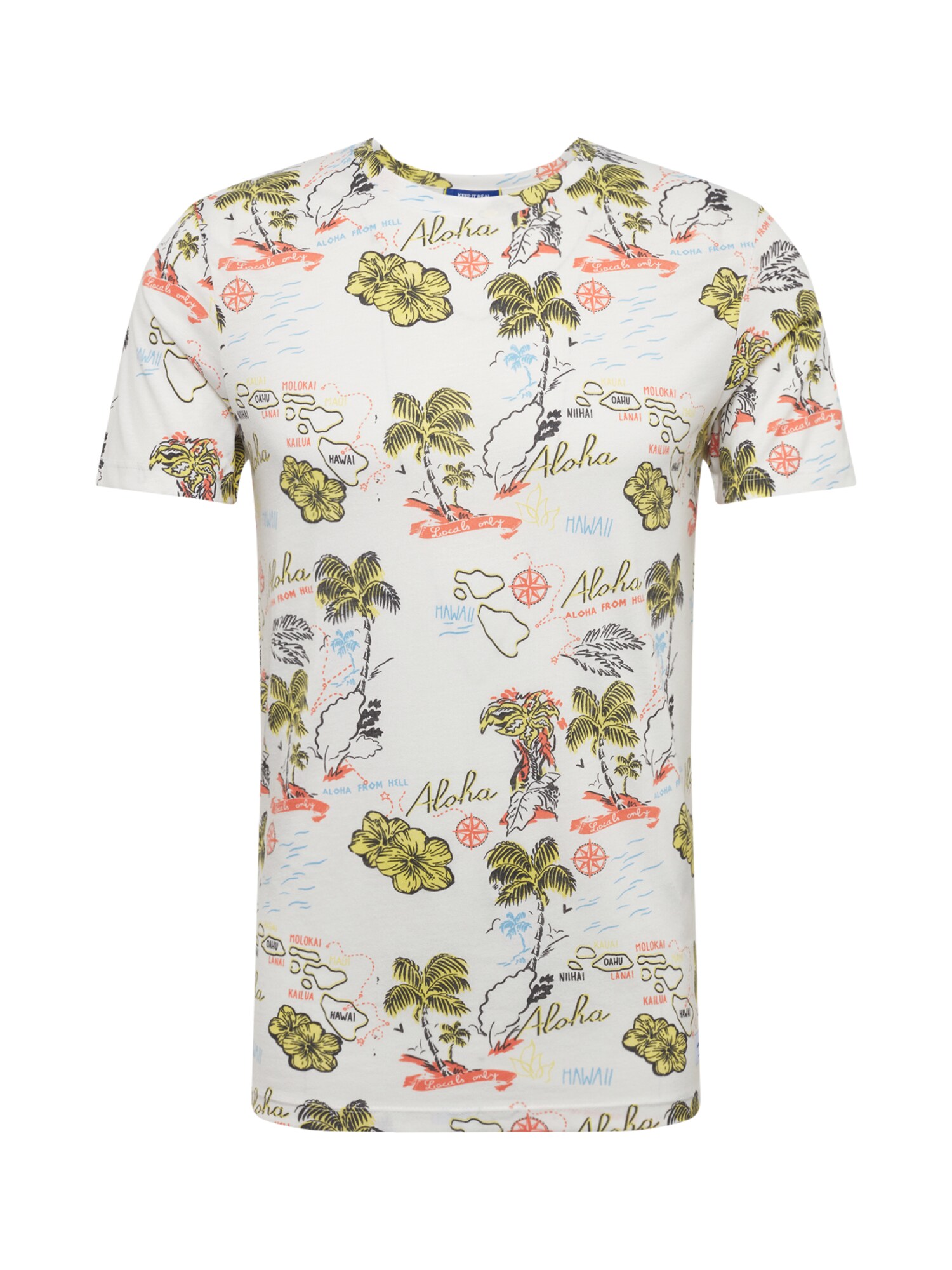 Jack And Jones Heren Shirt Molokai Groen Koraal Wit jack and jones kopen in de aanbieding