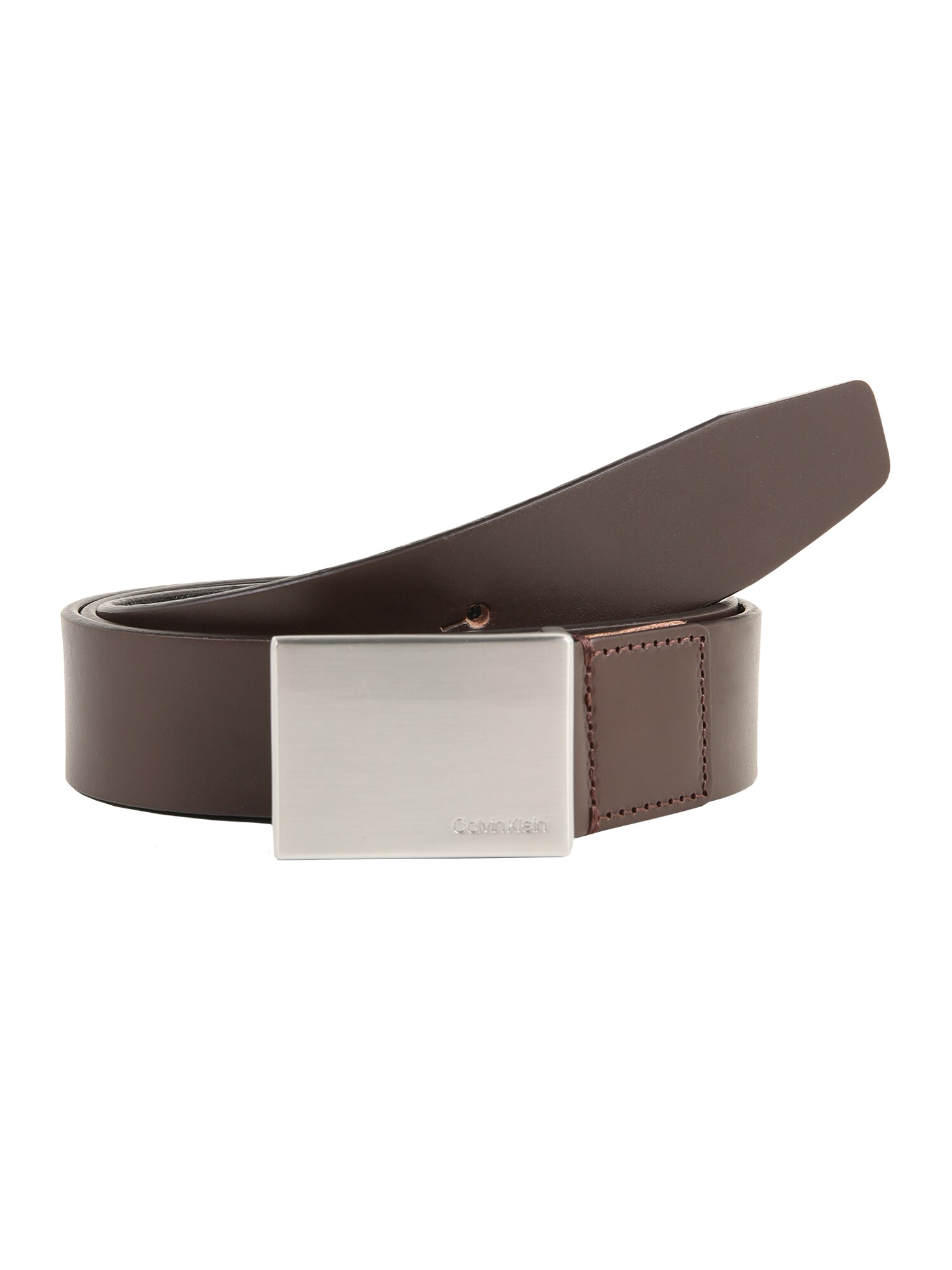 Calvin Klein Heren Riem Formal Plaque Bruin calvin klein kopen in de aanbieding
