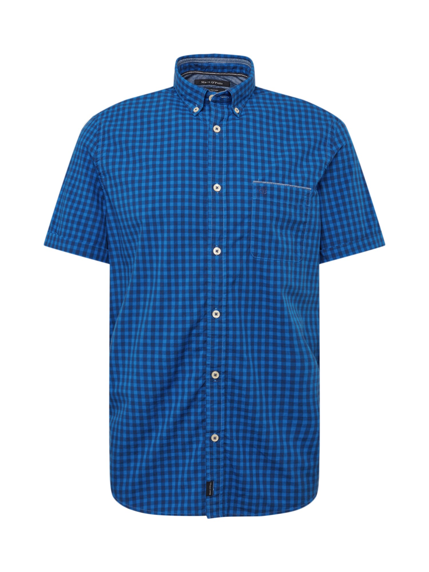 Marc Opolo Heren Overhemd Shirtsblouses Short Sleeve Blauw marc opolo kopen in de aanbieding