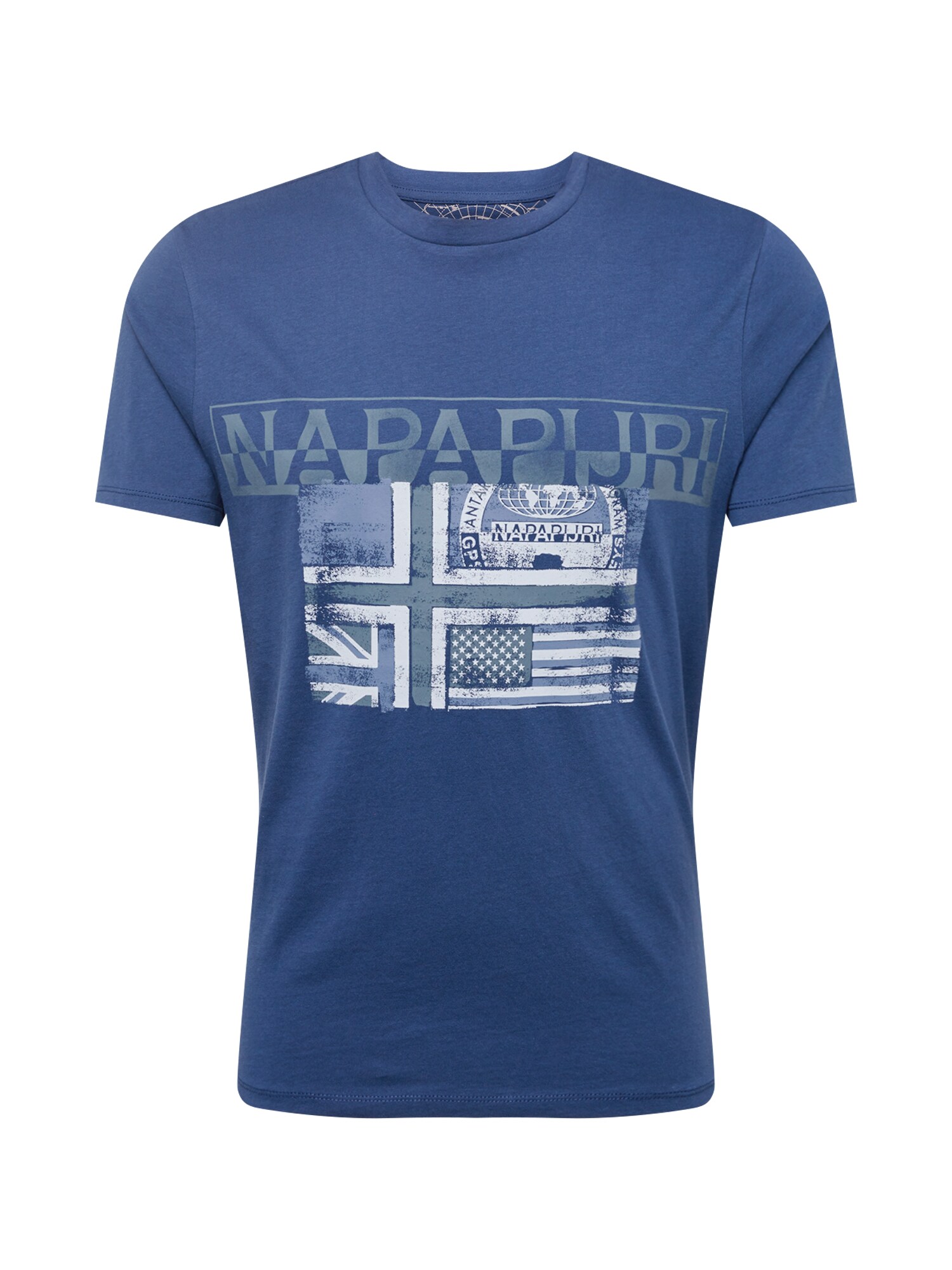 Napapijri Heren Shirt Sawy Donkerblauw Wit napapijri kopen in de aanbieding