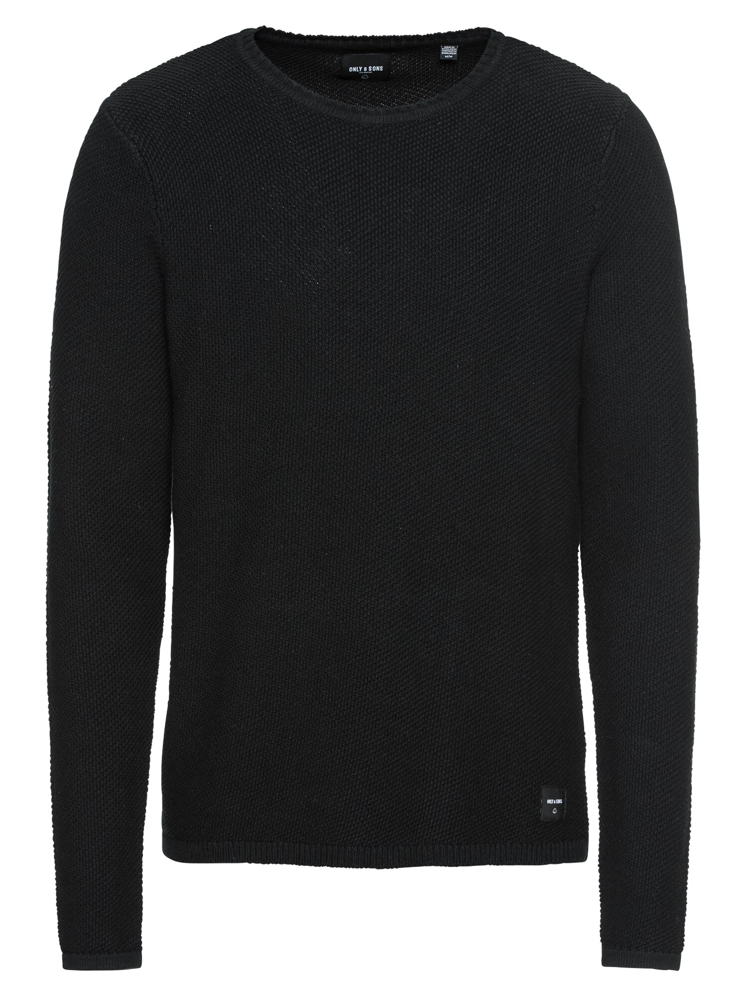 Only & Sons Megztinis 'onsDAN 7 STRUCTURE CREW NECK NOOS'  juoda