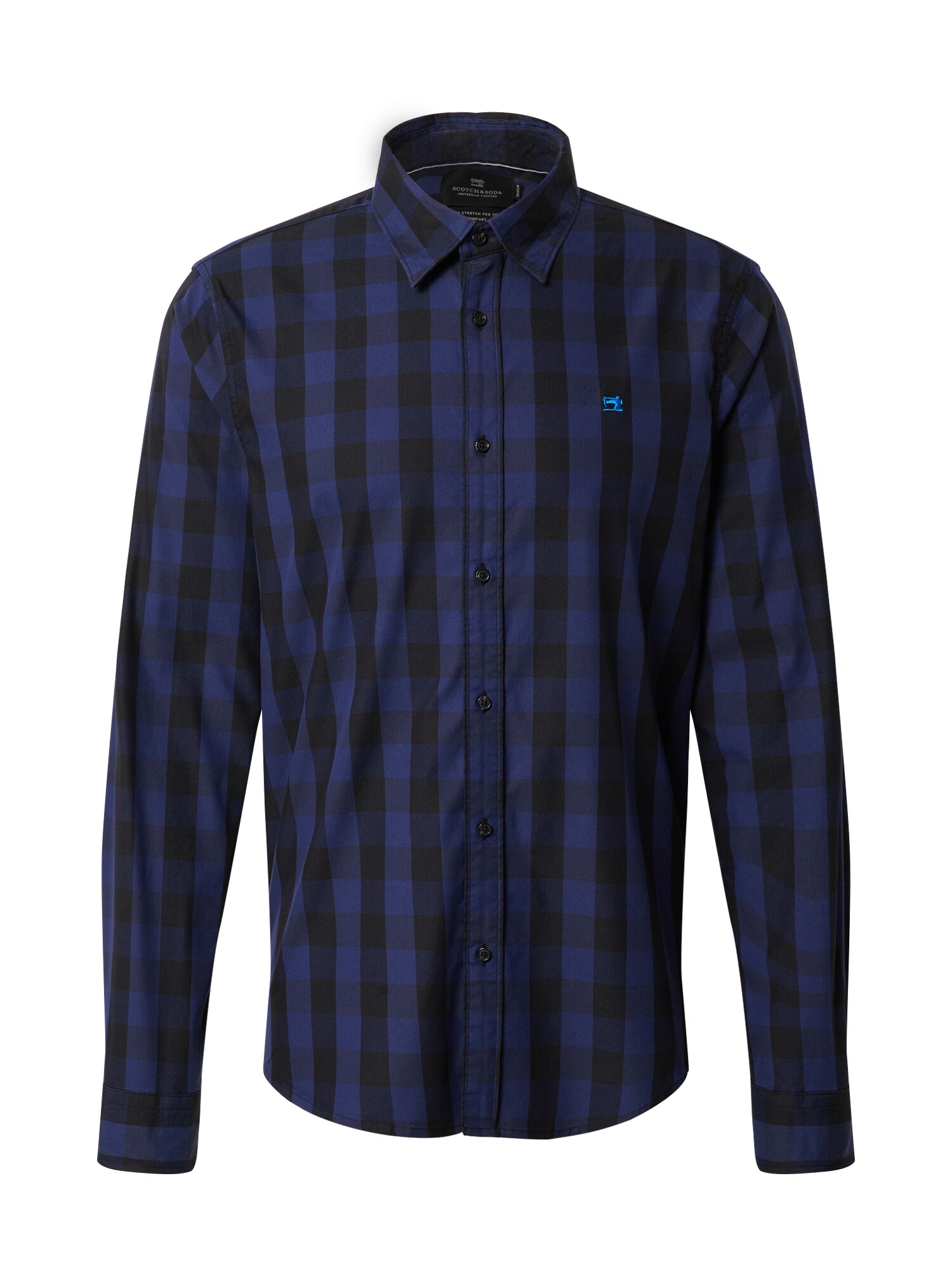 SCOTCH & SODA Dalykiniai marškiniai  mėlyna / juoda / margai pilka