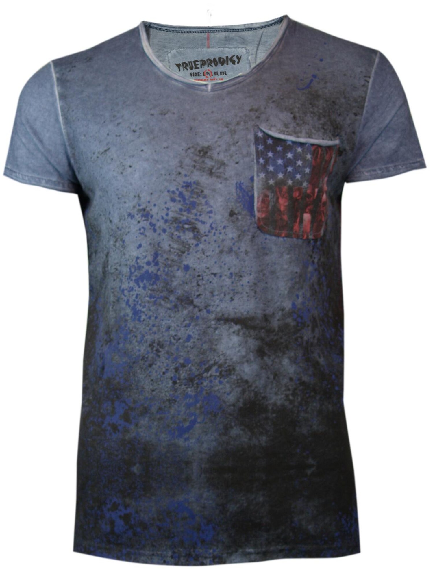 Trueprodigy Heren Shirt American Pocket Hemelsblauw Donkerblauw Pastelrood trueprodigy kopen in de aanbieding