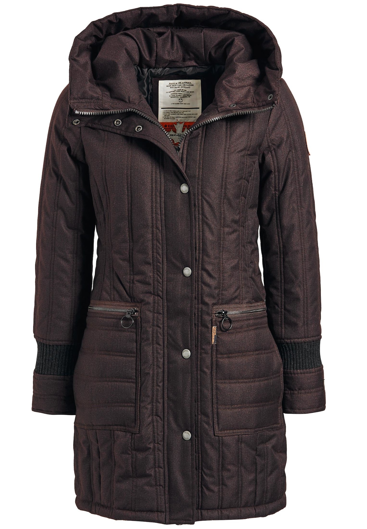 Khujo Dames Winterjas Nailah Bordeaux Zwart khujo kopen in de aanbieding
