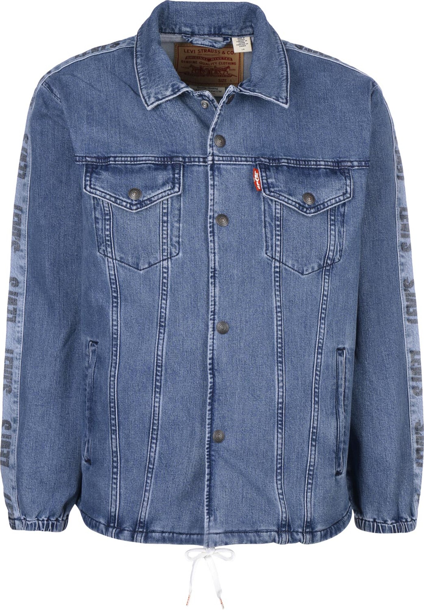 Levis Heren Tussenjas Track Coachs Trucker Blauw Denim levis kopen in de aanbieding