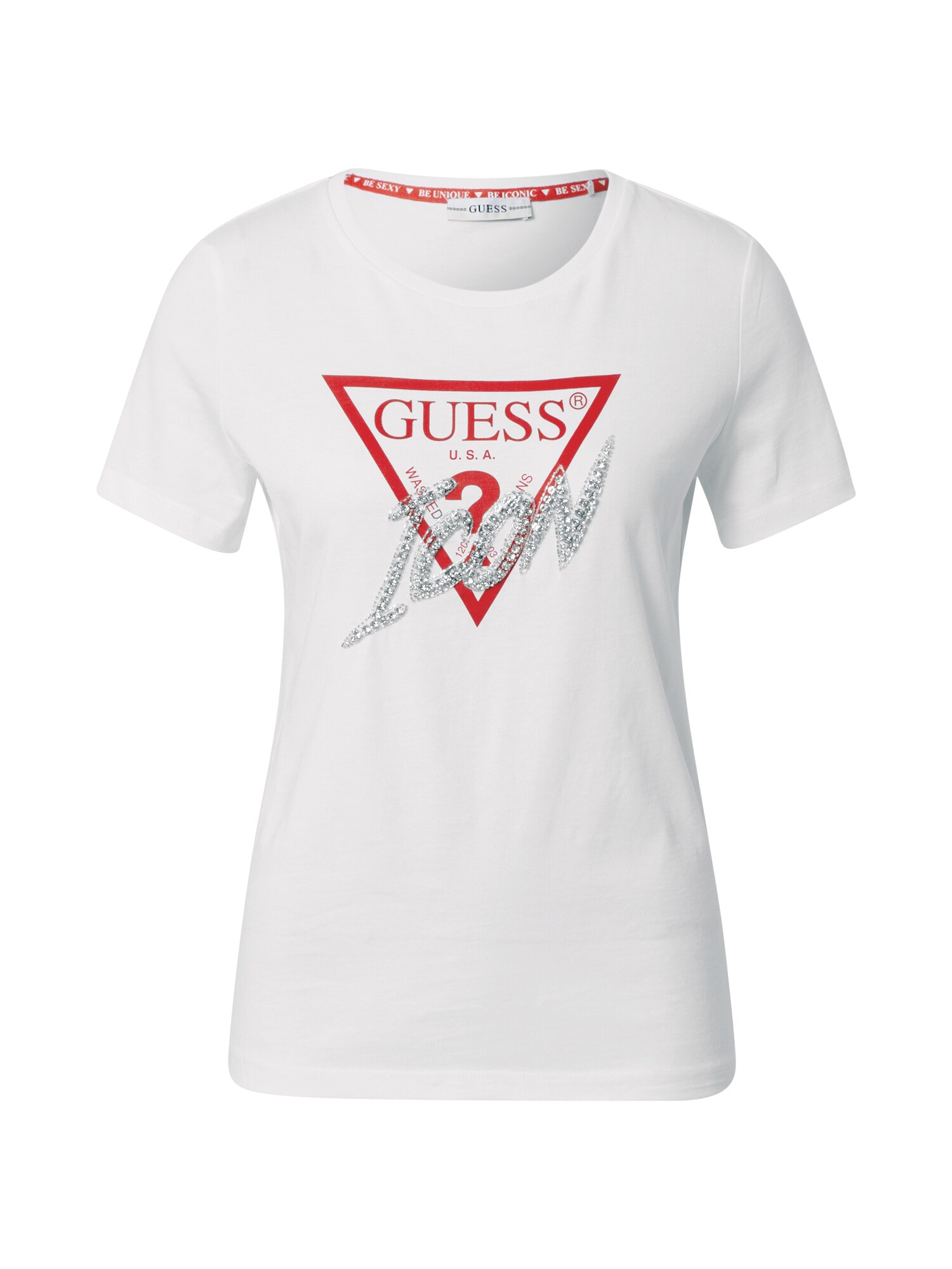 GUESS Marškinėliai  balta / raudona