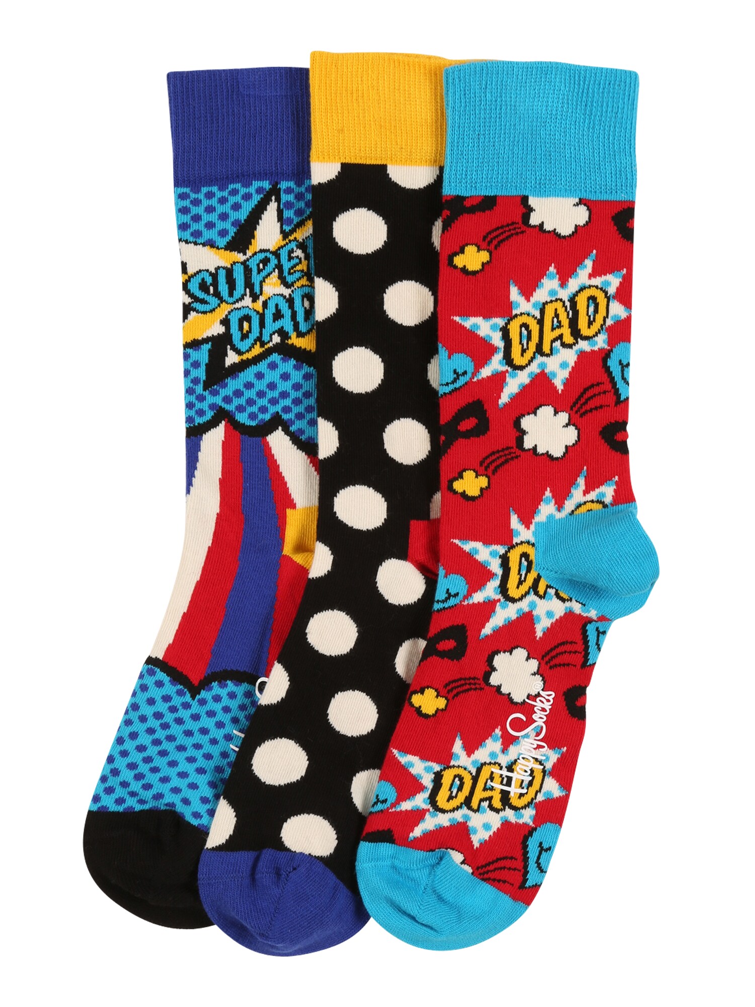 Happy Socks Șosete Fathers Day  albastru deschis / galben / roșu / alb