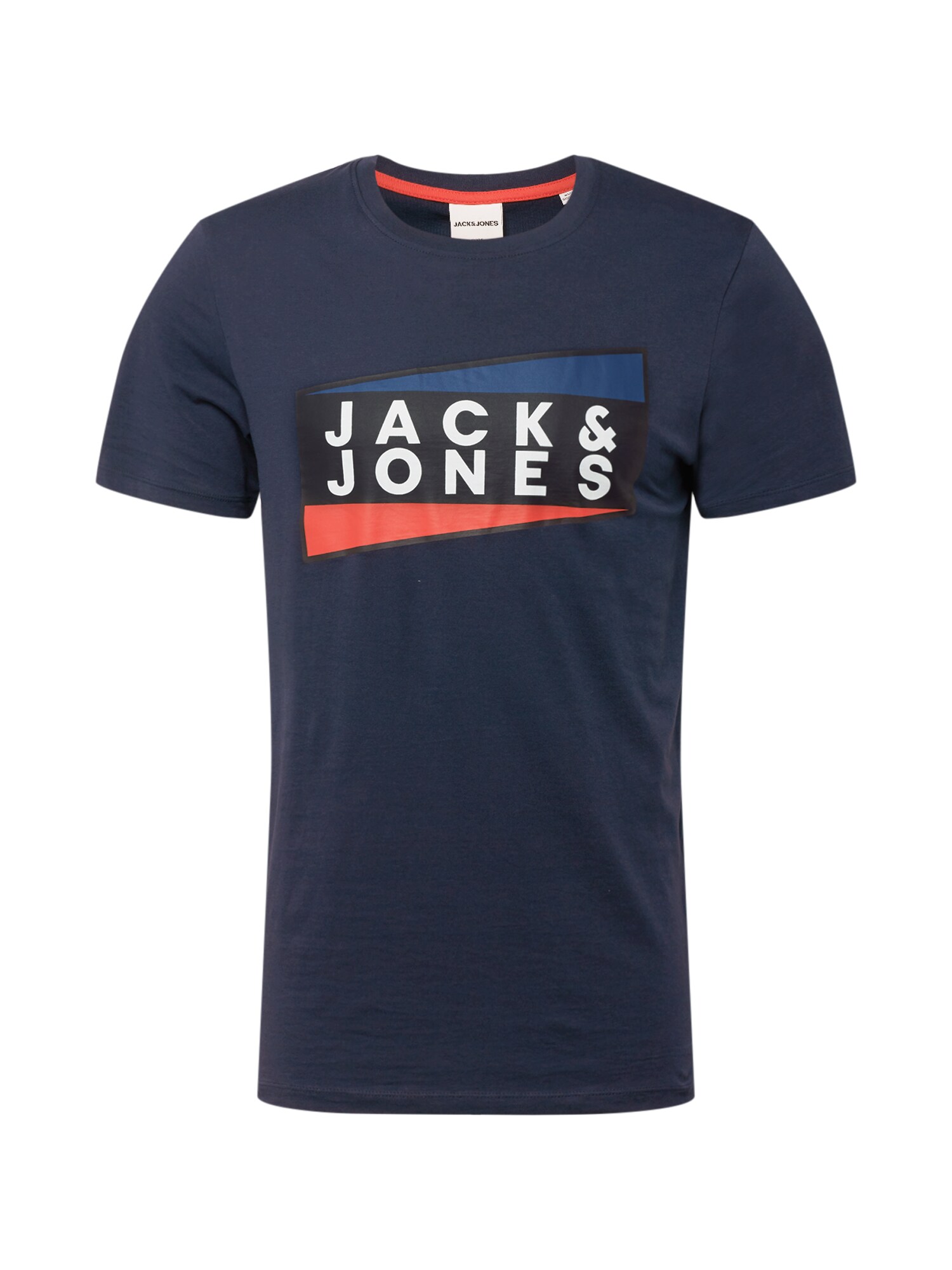 JACK & JONES Marškinėliai 'COSHAUN'  tamsiai mėlyna / balta / raudona / mėlyna