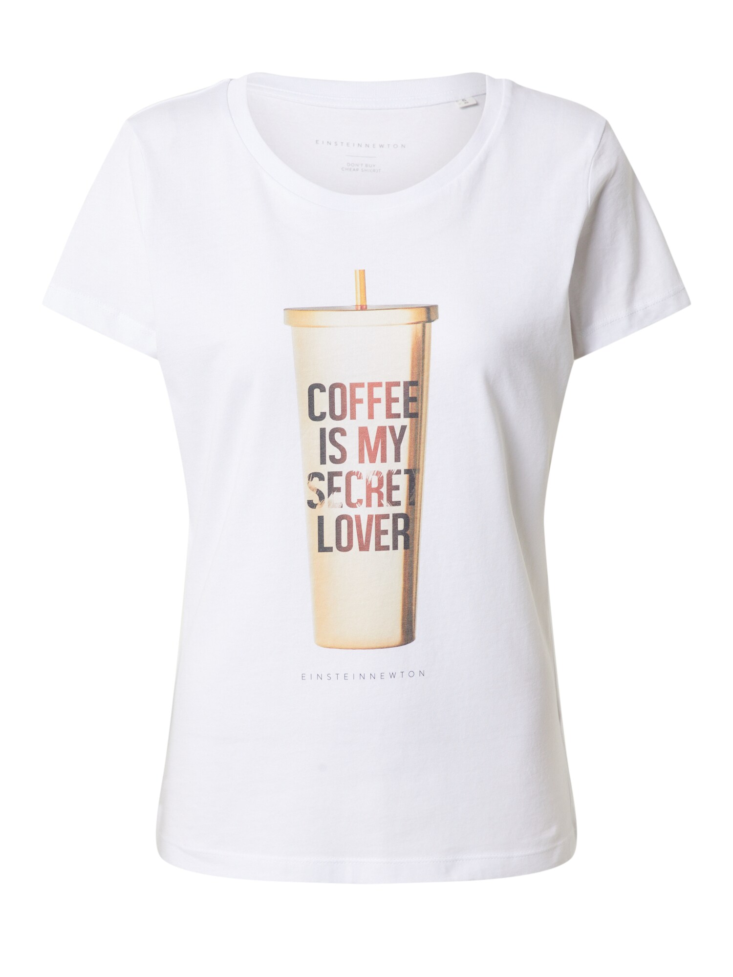 EINSTEIN & NEWTON Marškinėliai 'Coffee'  balta / ruda