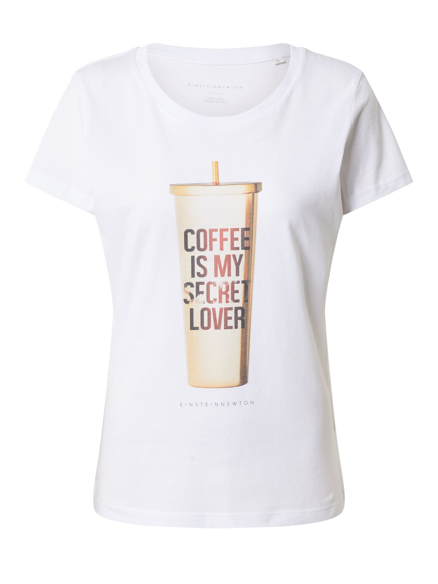 EINSTEIN & NEWTON Póló 'Coffee'  barna / fehér akciós termékkép 1