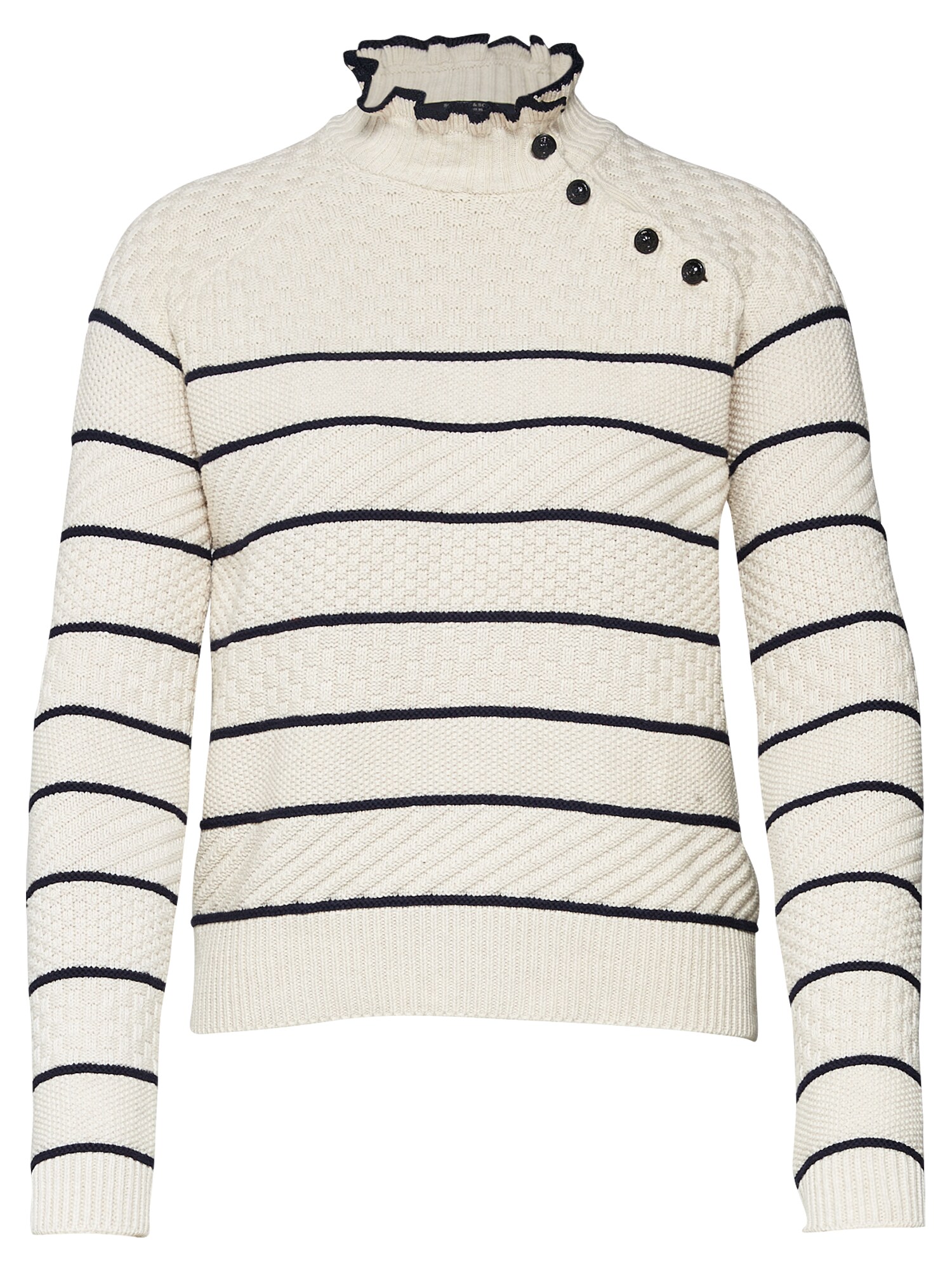 Scotch Soda Dames Trui Creme Zwart scotch soda kopen in de aanbieding