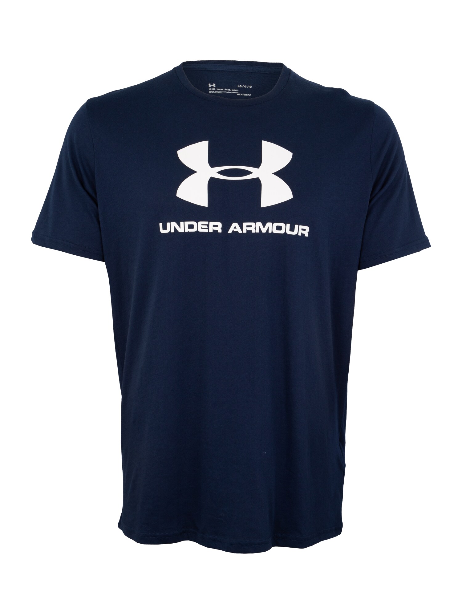 UNDER ARMOUR Sportiniai marškinėliai  balta / tamsiai mėlyna
