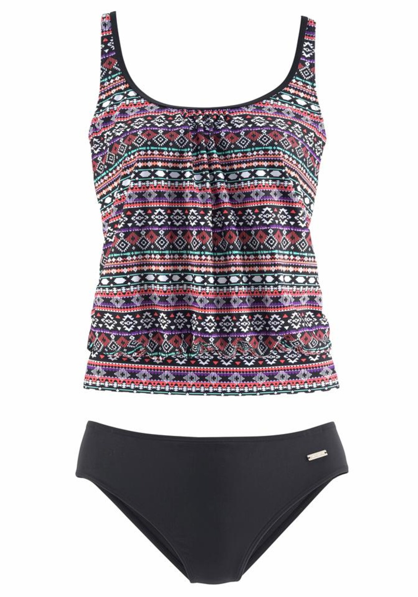 Lascana Dames Tankini Gemengde Kleuren Zwart lascana kopen in de aanbieding