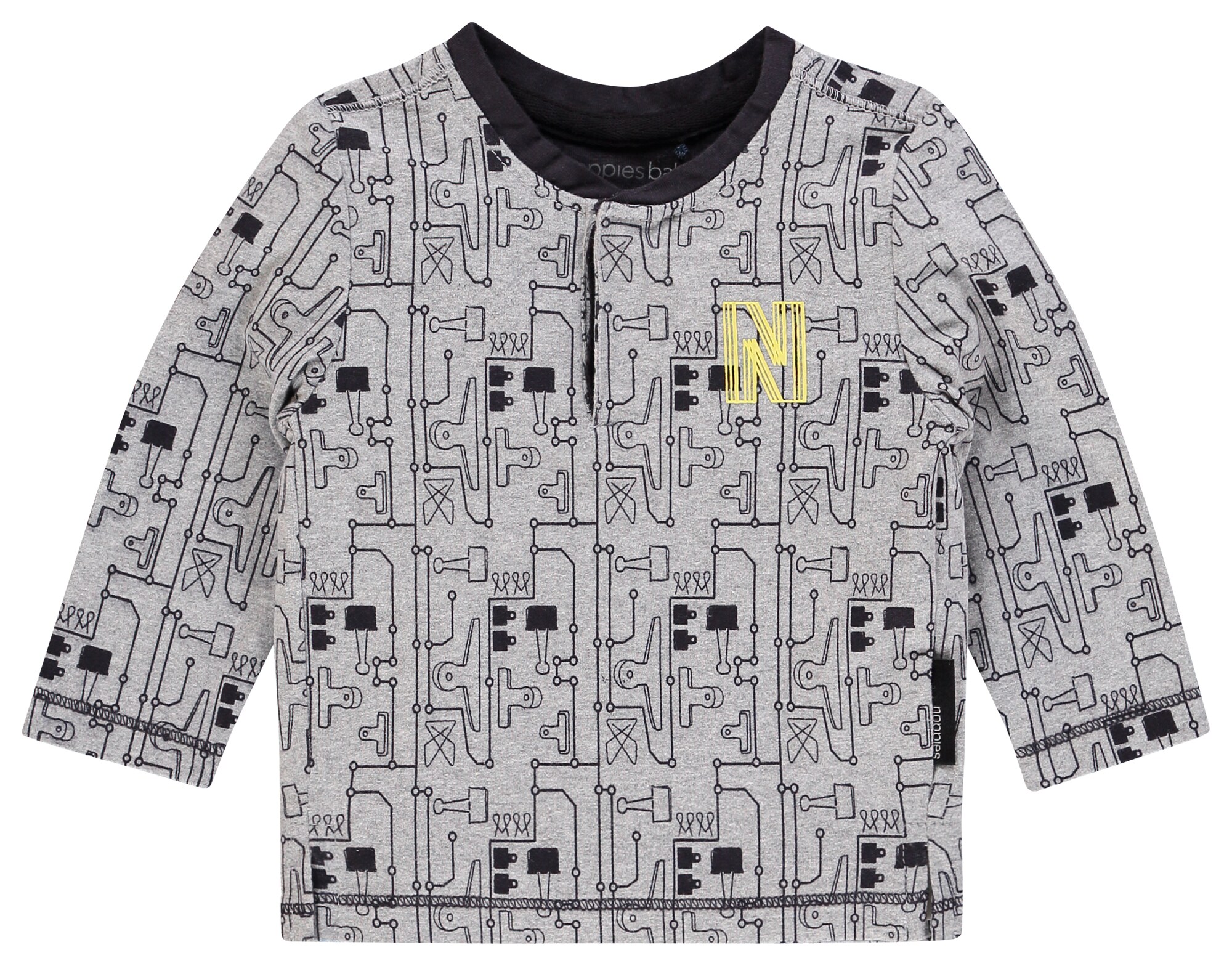 Noppies Jongens Shirt Wagoner Geel Grijs Zwart noppies kopen in de aanbieding