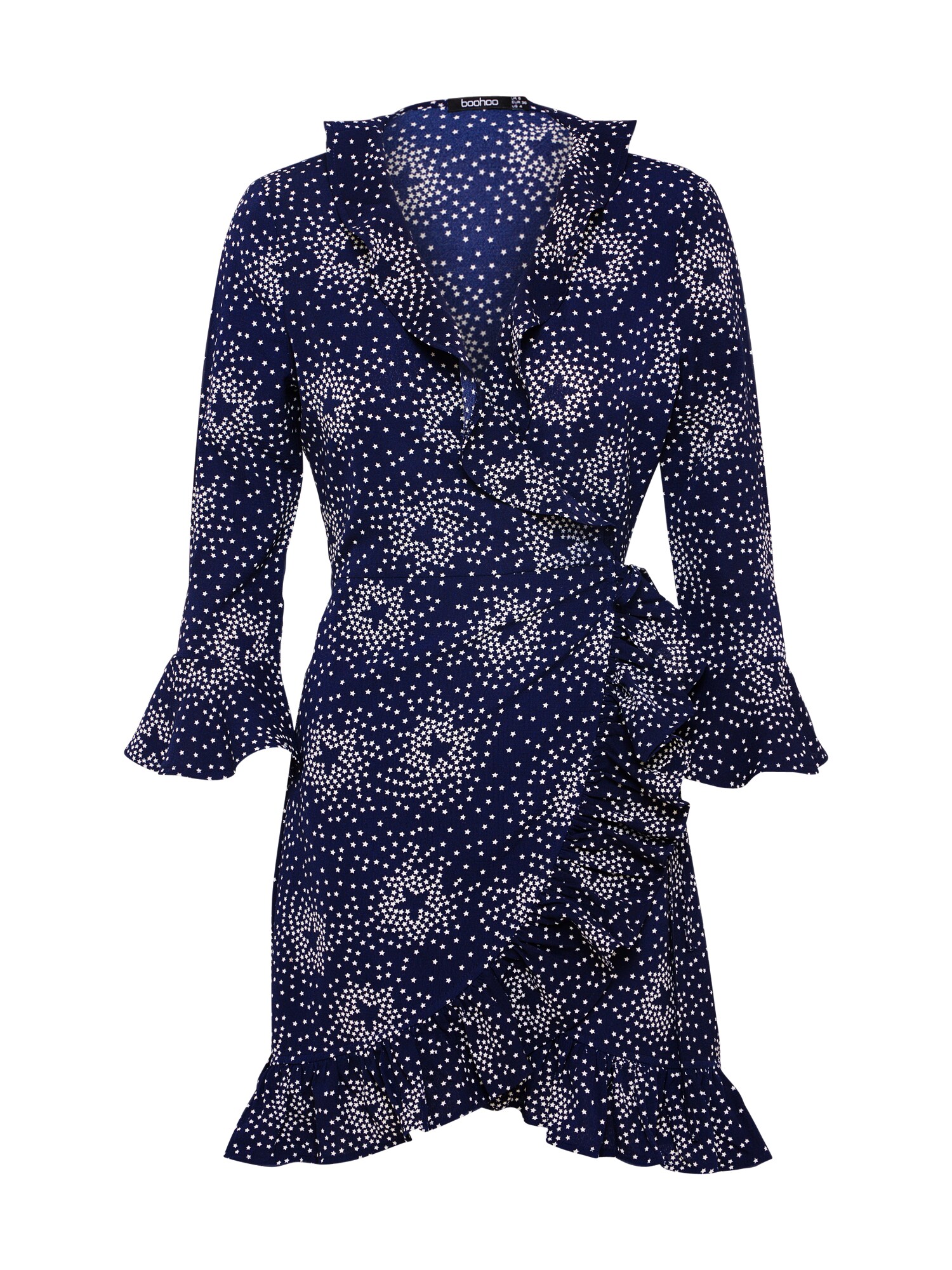 Boohoo Dames Jurk Bethany Floral Nachtblauw Wit boohoo kopen in de aanbieding