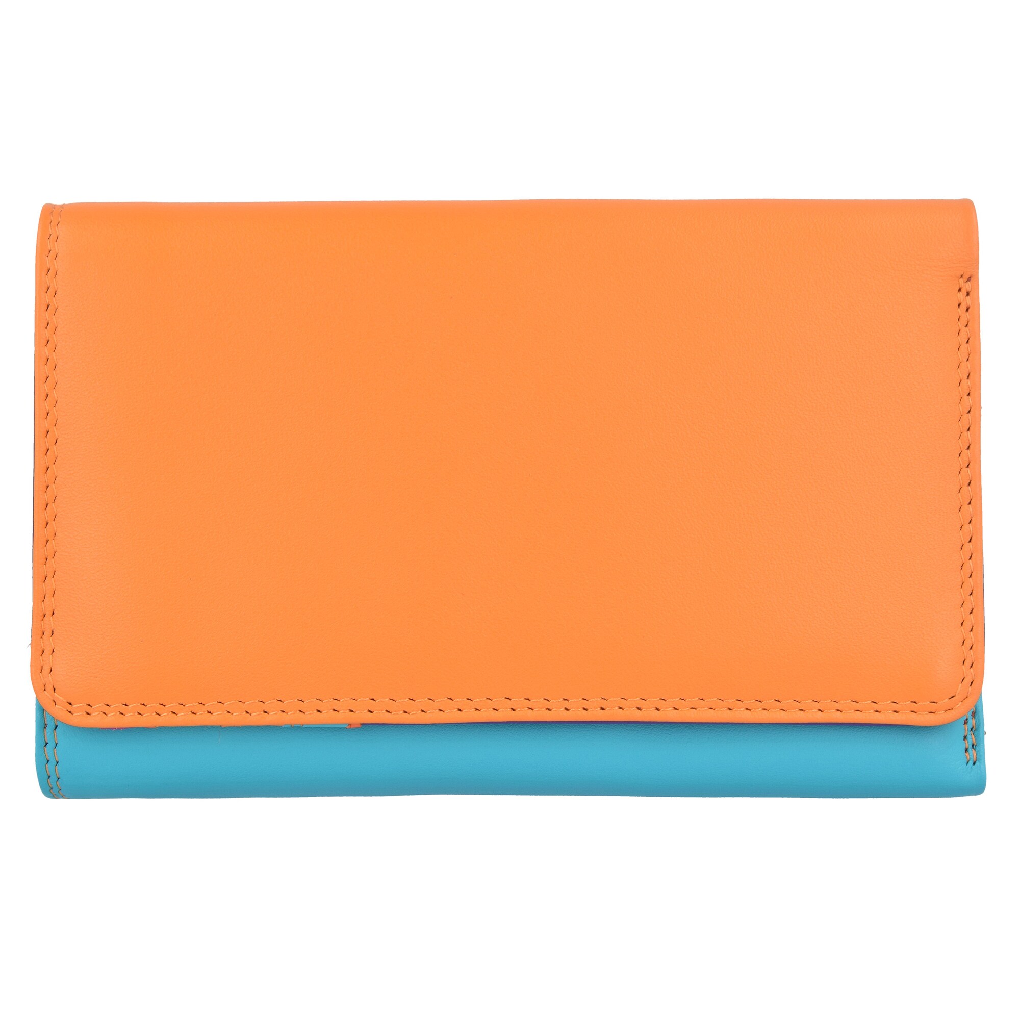 mywalit Portamonete 'Medium Tri-fold'  turchese / lilla neon / arancione / arancione neon