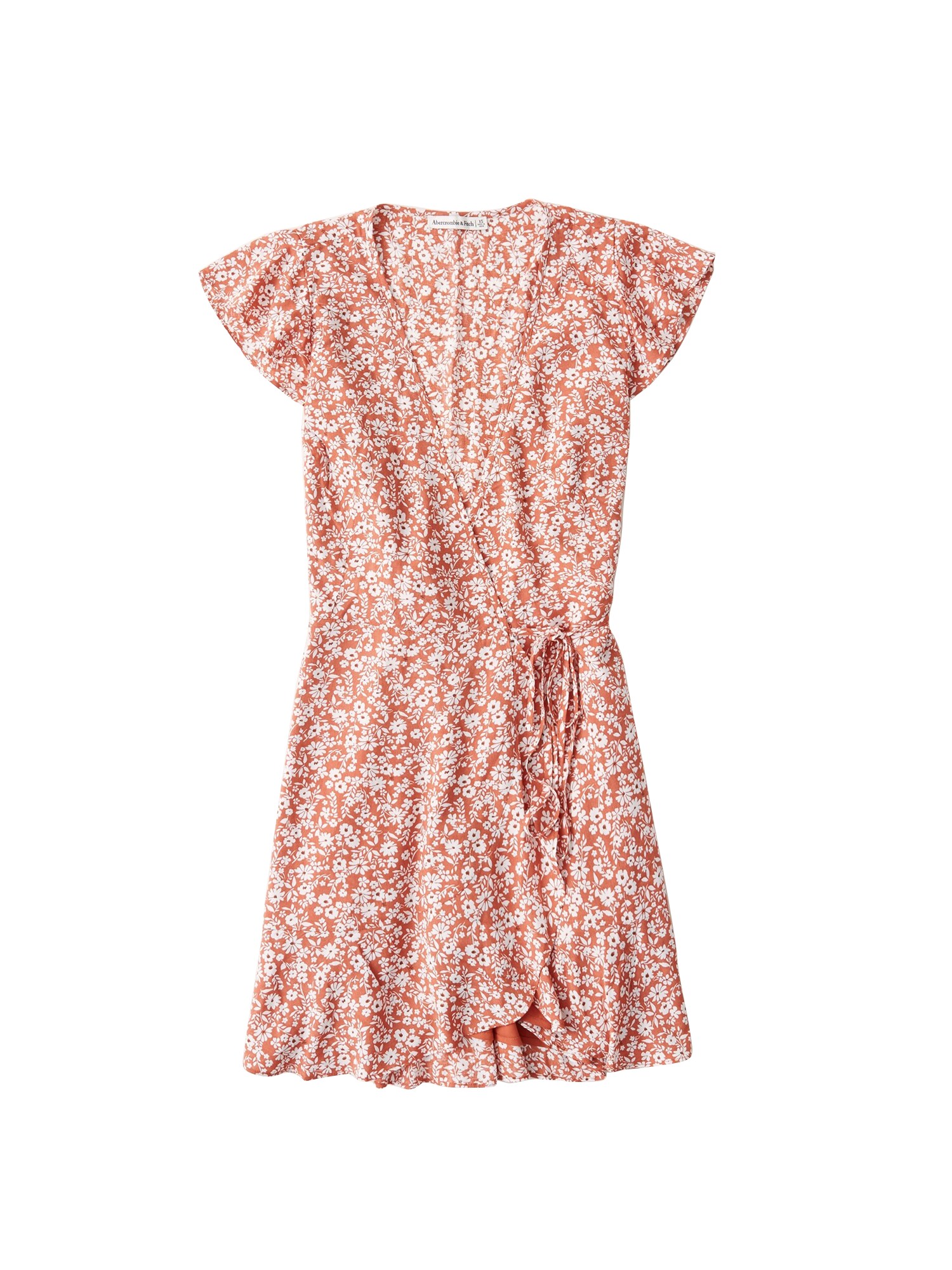 Abercrombie & Fitch Suknelė 'Wrap Print Driver'  oranžinė / balta