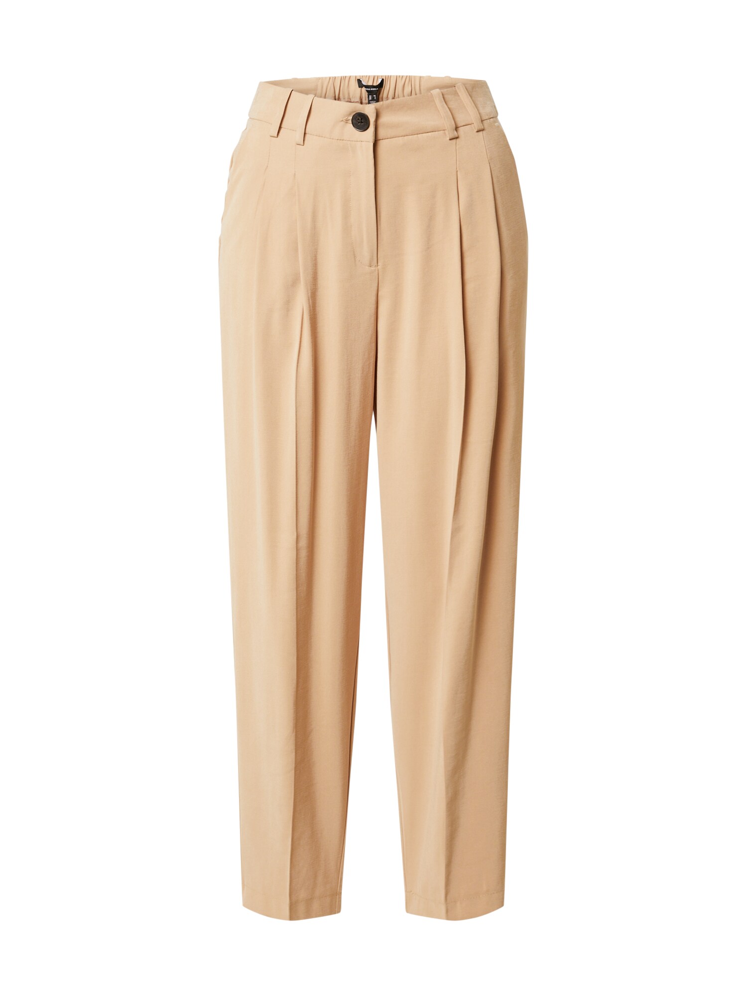 VERO MODA Klostuotos kelnės 'Becca'  smėlio