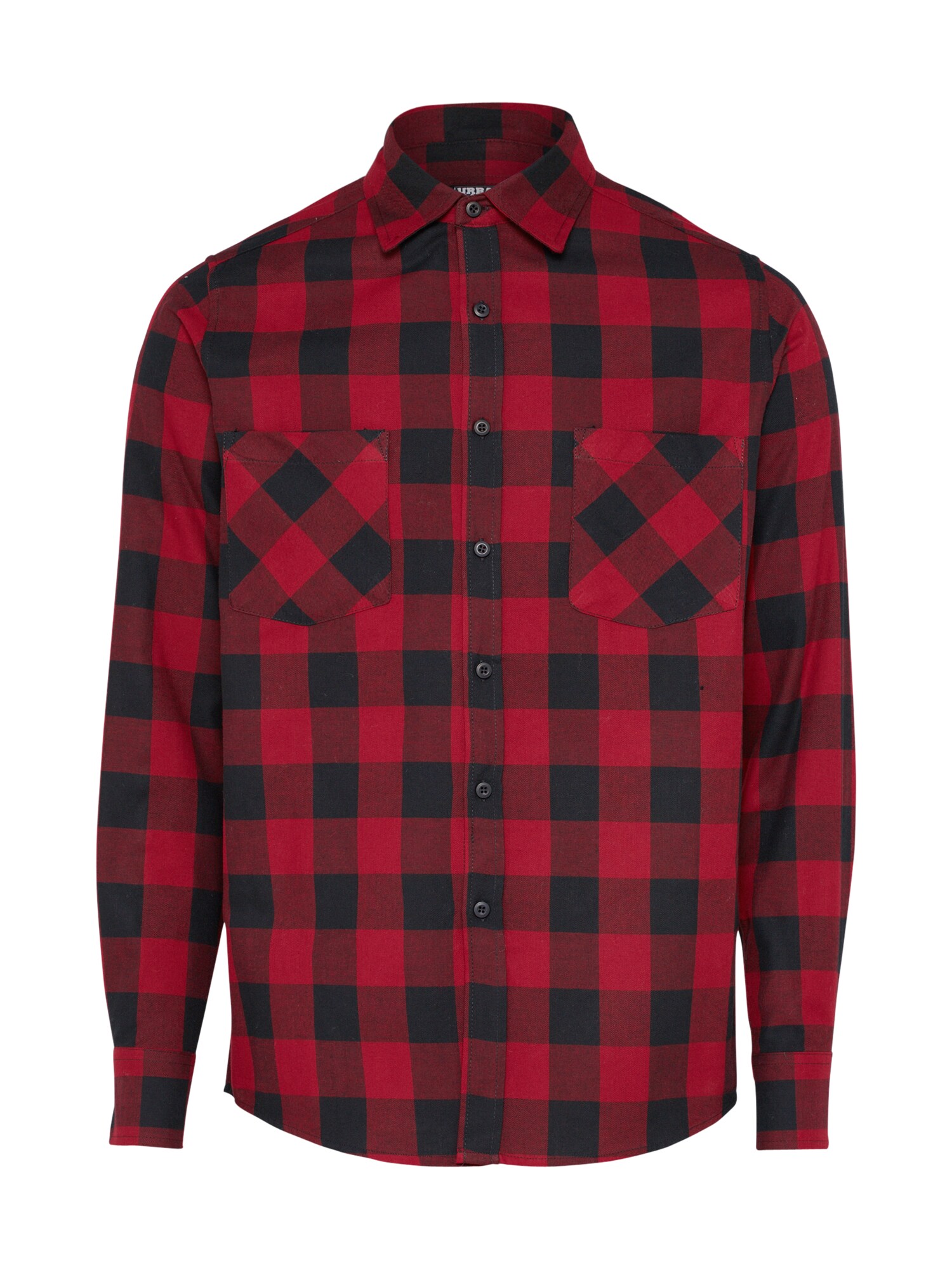 Urban Classics Heren Overhemd Checked Flanell Bourgogne Zwart urban classics kopen in de aanbieding