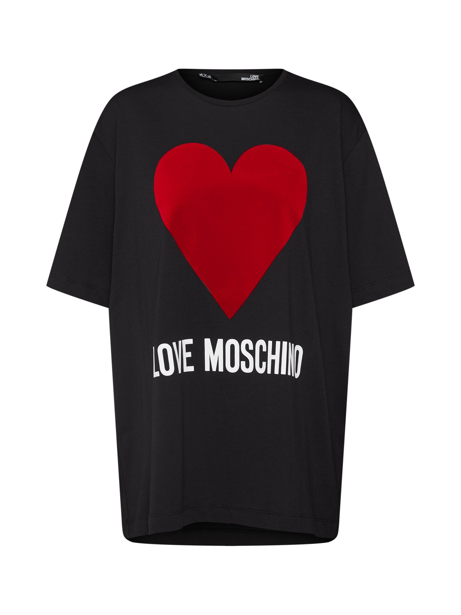 Love Moschino Dames Shirt Maglietta Mc Stampa Logo Zwart love moschino kopen in de aanbieding