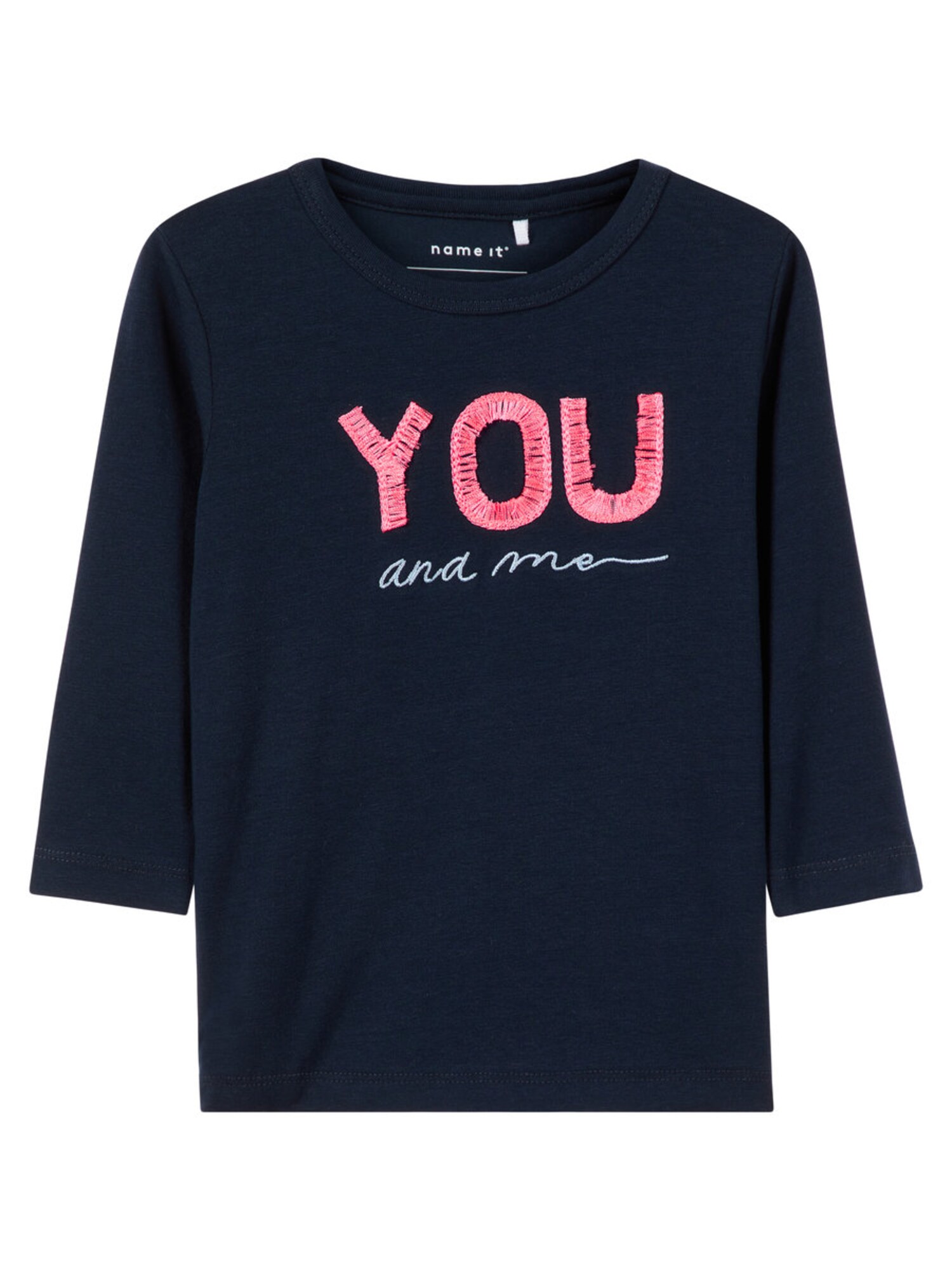 Name It Jongens Shirt Donkerblauw Neonroze name it kopen in de aanbieding