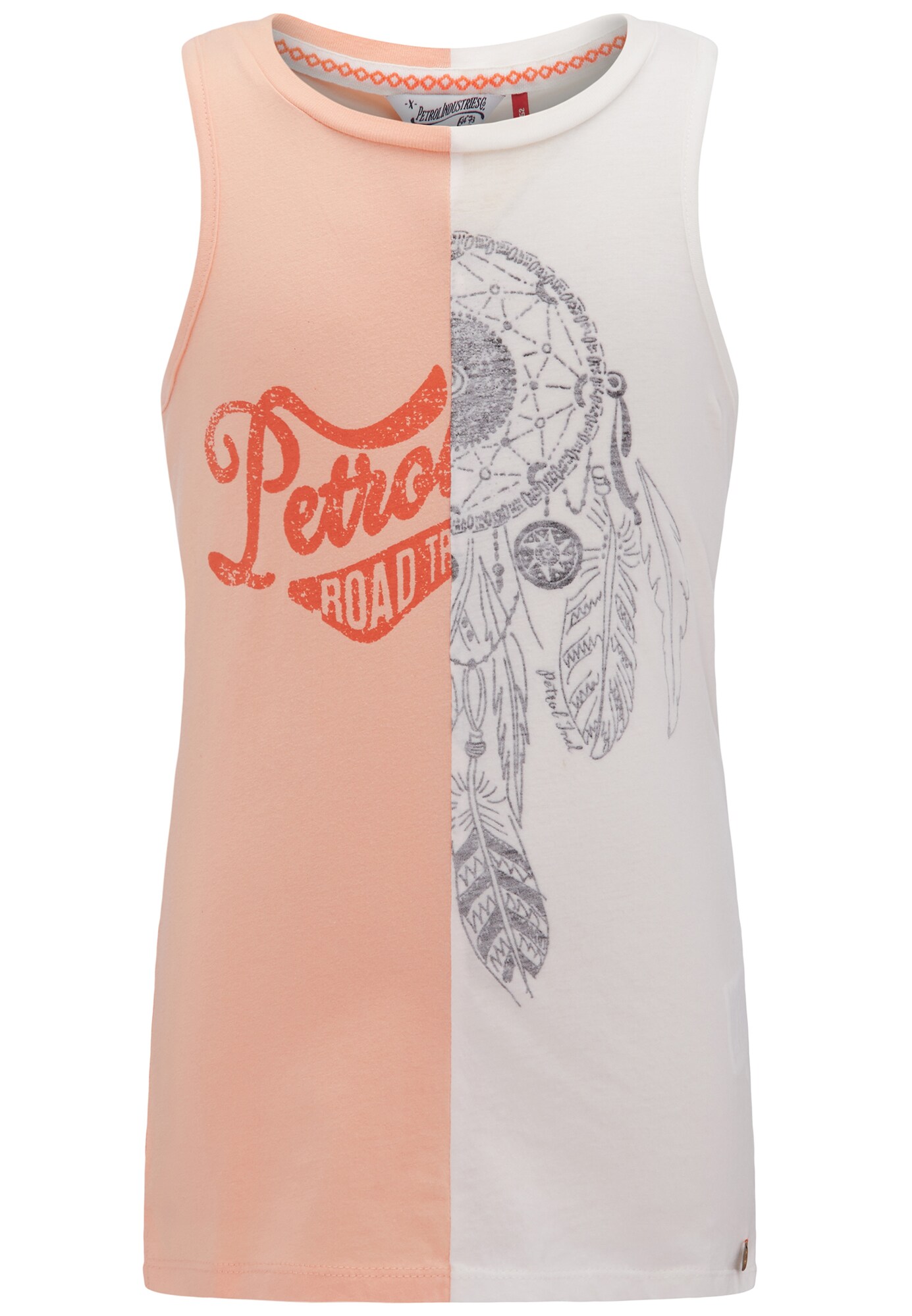 Petrol Industries Meisjes Top Donkergrijs Koraal Pasteloranje Wit petrol industries kopen in de aanbieding